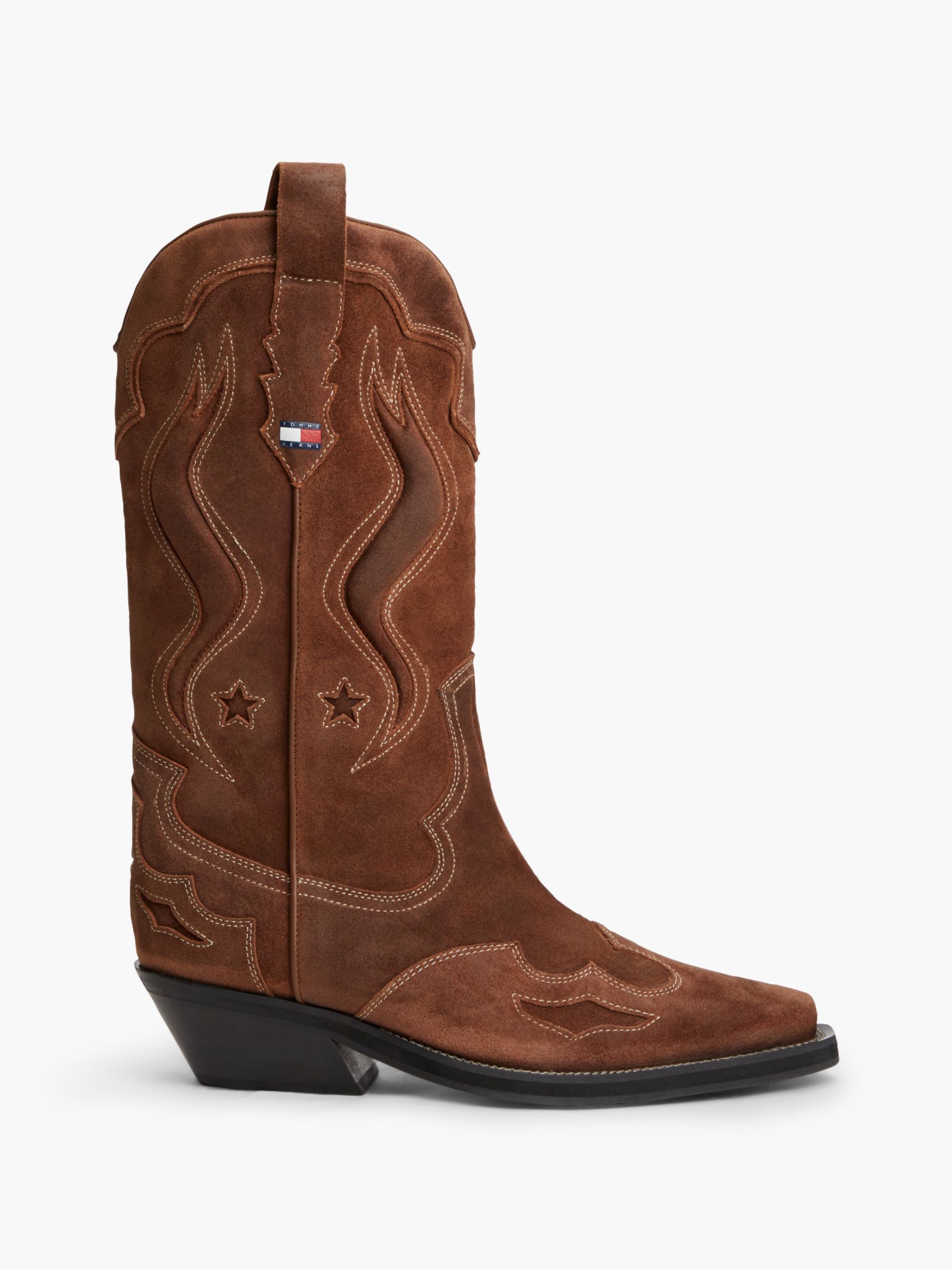Tommy Jeans Archive Suède Cowboylaars met sierstiksel