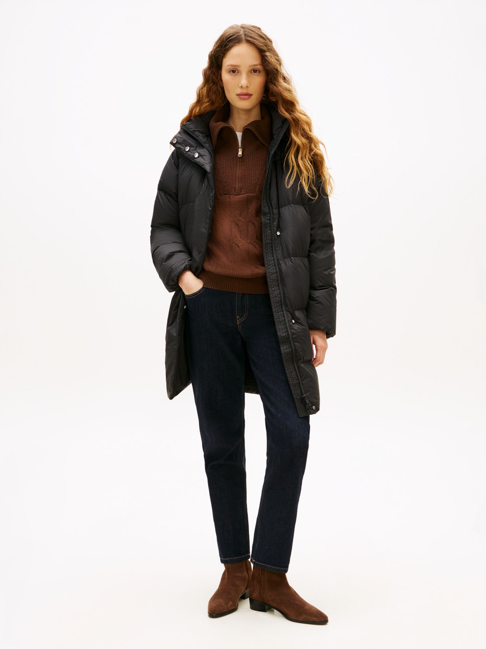 Tommy Hilfiger Waterafstotende donsjas met capuchon in zwart