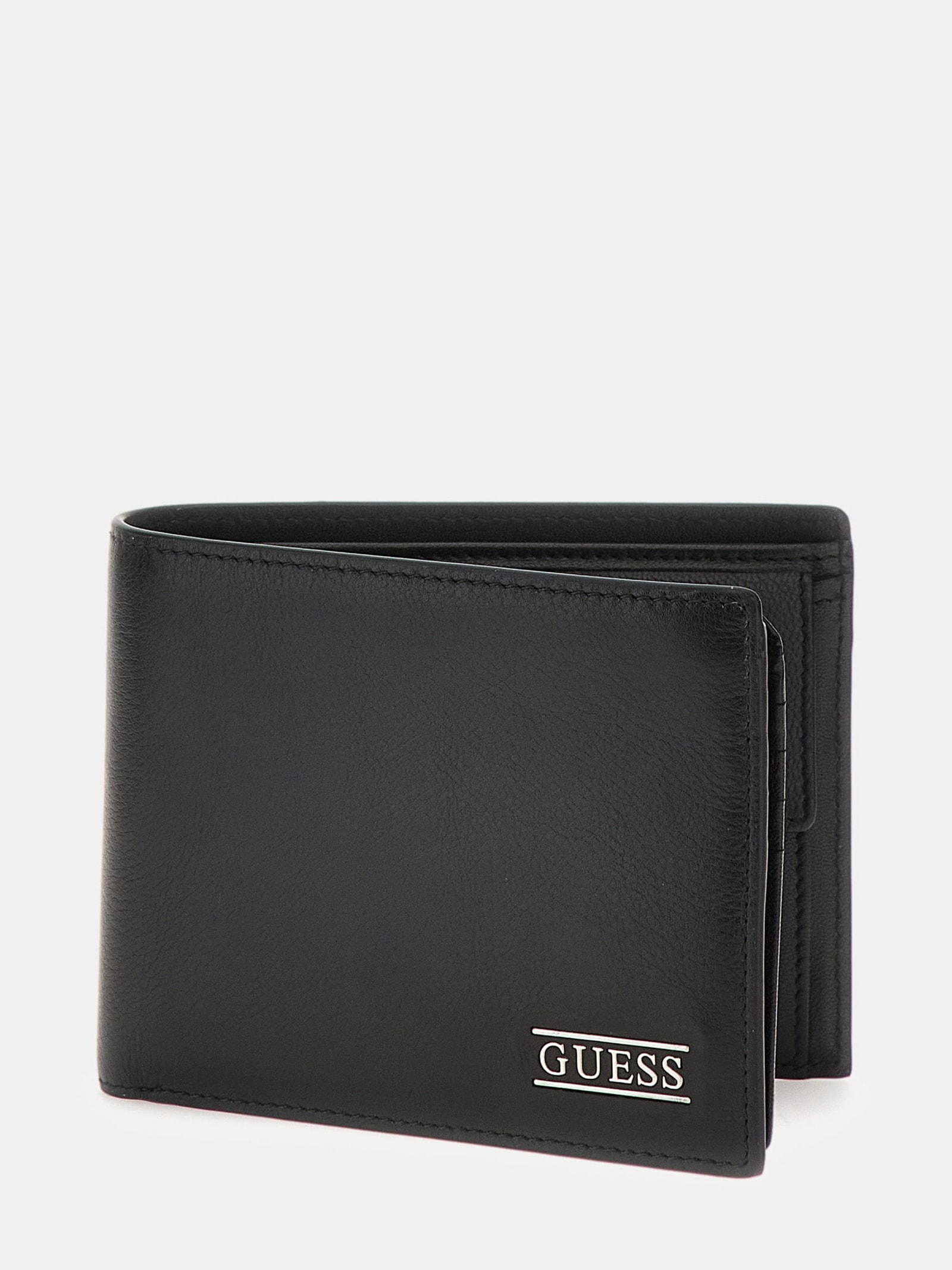 Guess New Boston Portefeuille Echt Leer in zwart