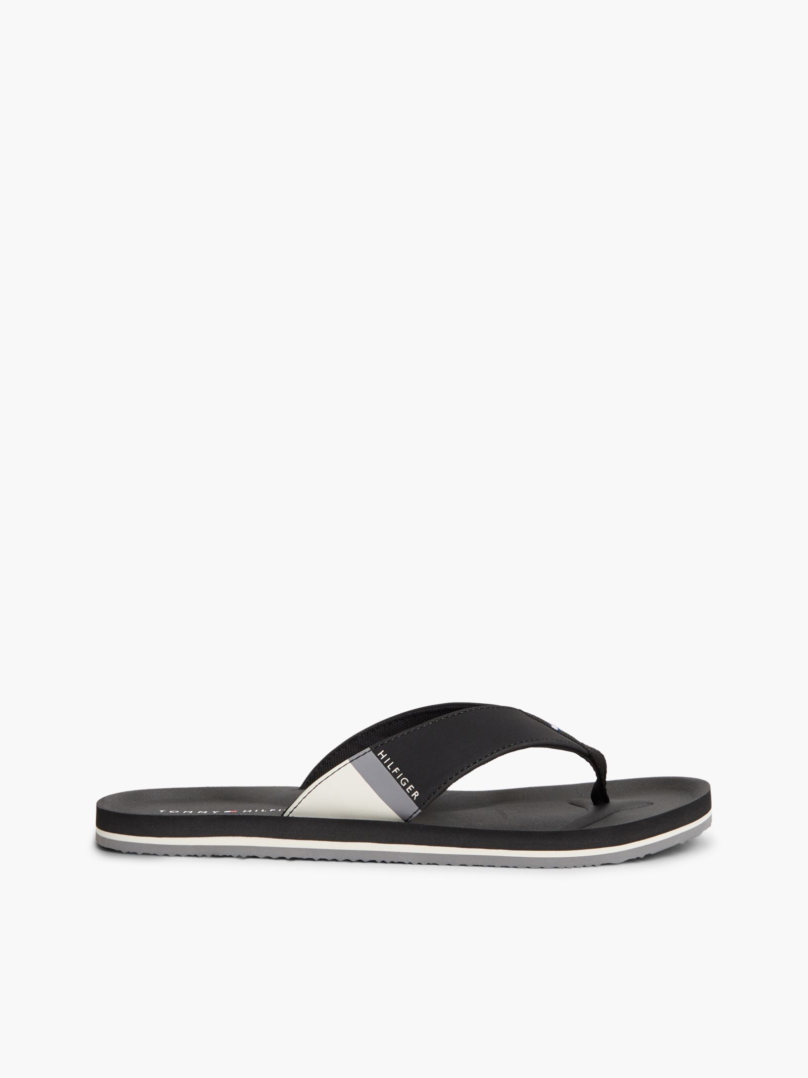 Tommy Hilfiger Teenslipper met gewatteerd bandje en logo in zwart