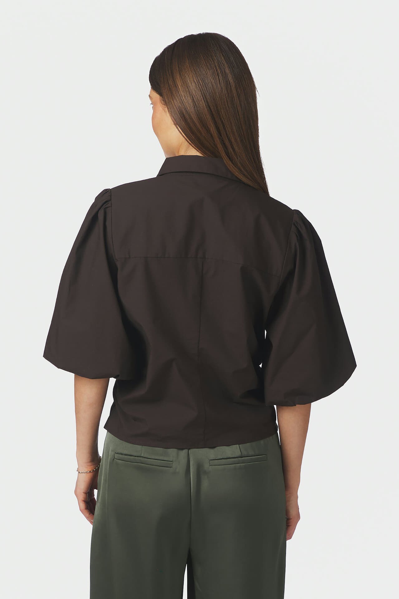 Neo Noir Blouse Ismara Solid Bruin dames