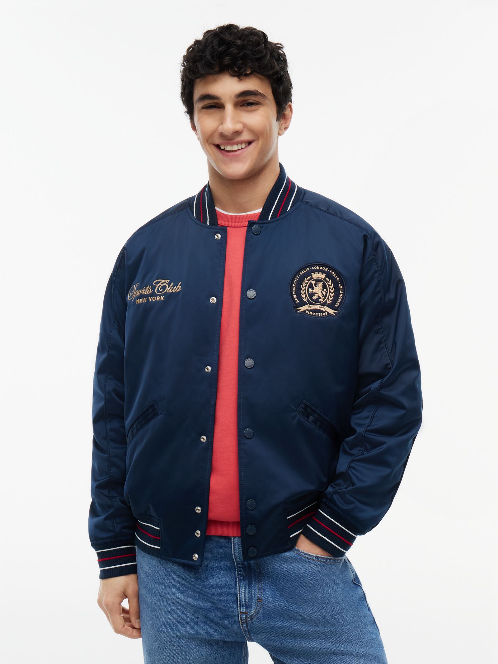 Tommy Jeans Relaxed satijnen bomberjack met embleem