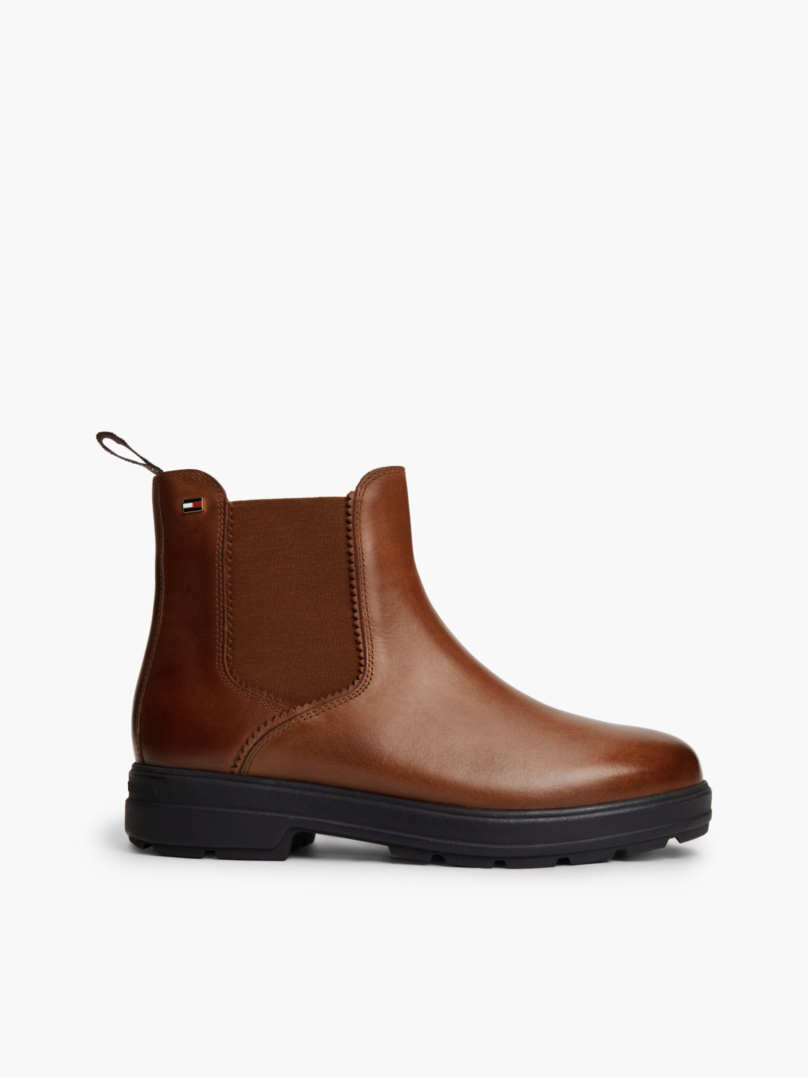 Tommy Hilfiger outdoor leren chelsea boots in bruin