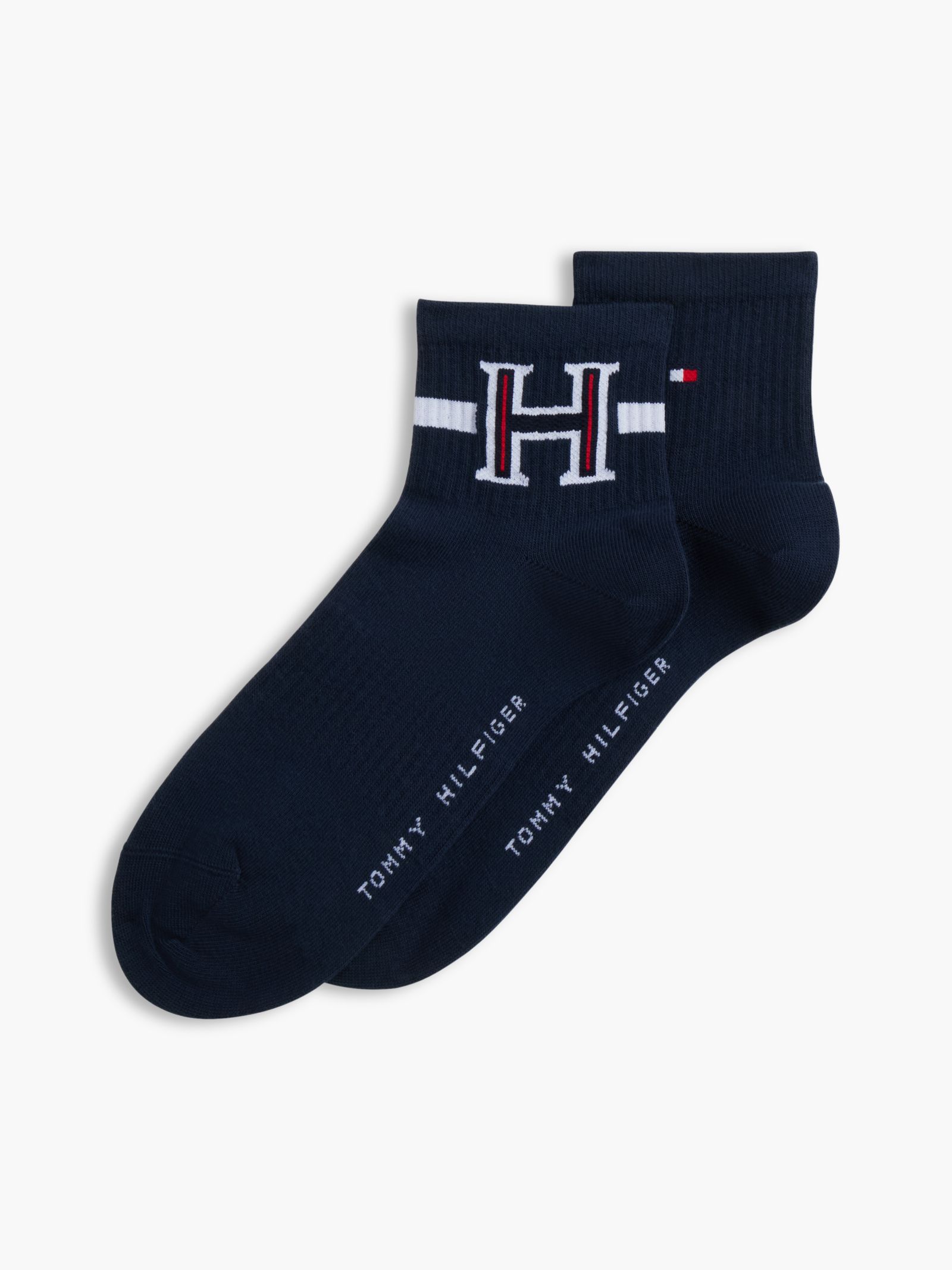 Tommy Hilfiger Set van 2 paar enkelsokken met voetboogsteun in marine