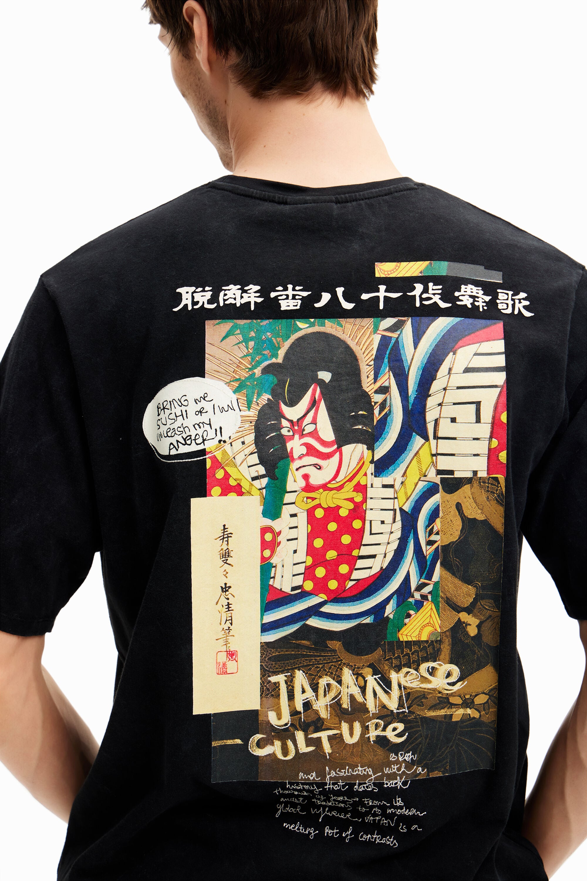 Desigual T-shirt met Japanse stijl illustratie