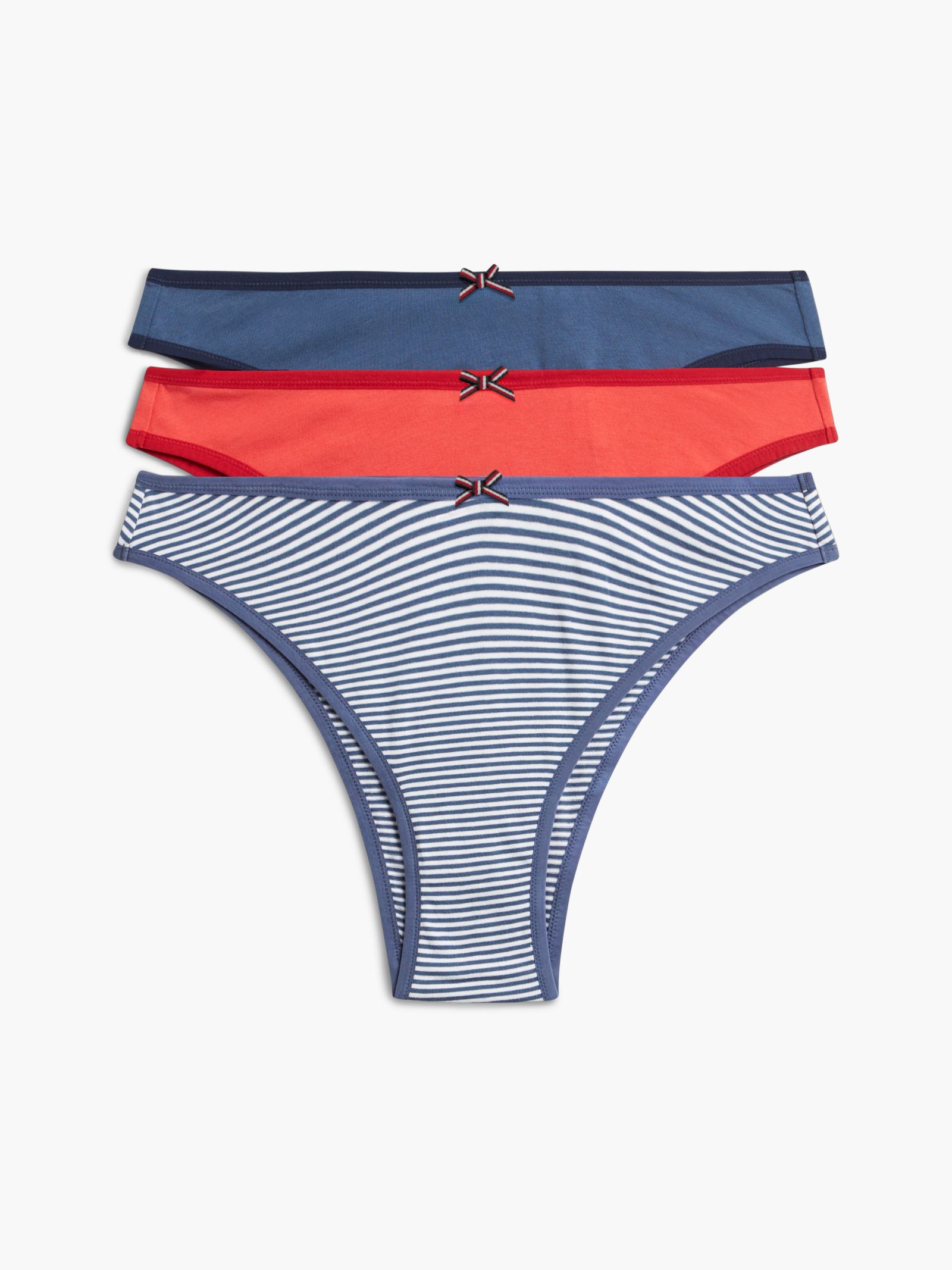 Tommy Hilfiger set van 3 Brazilian slips met Signature strikje