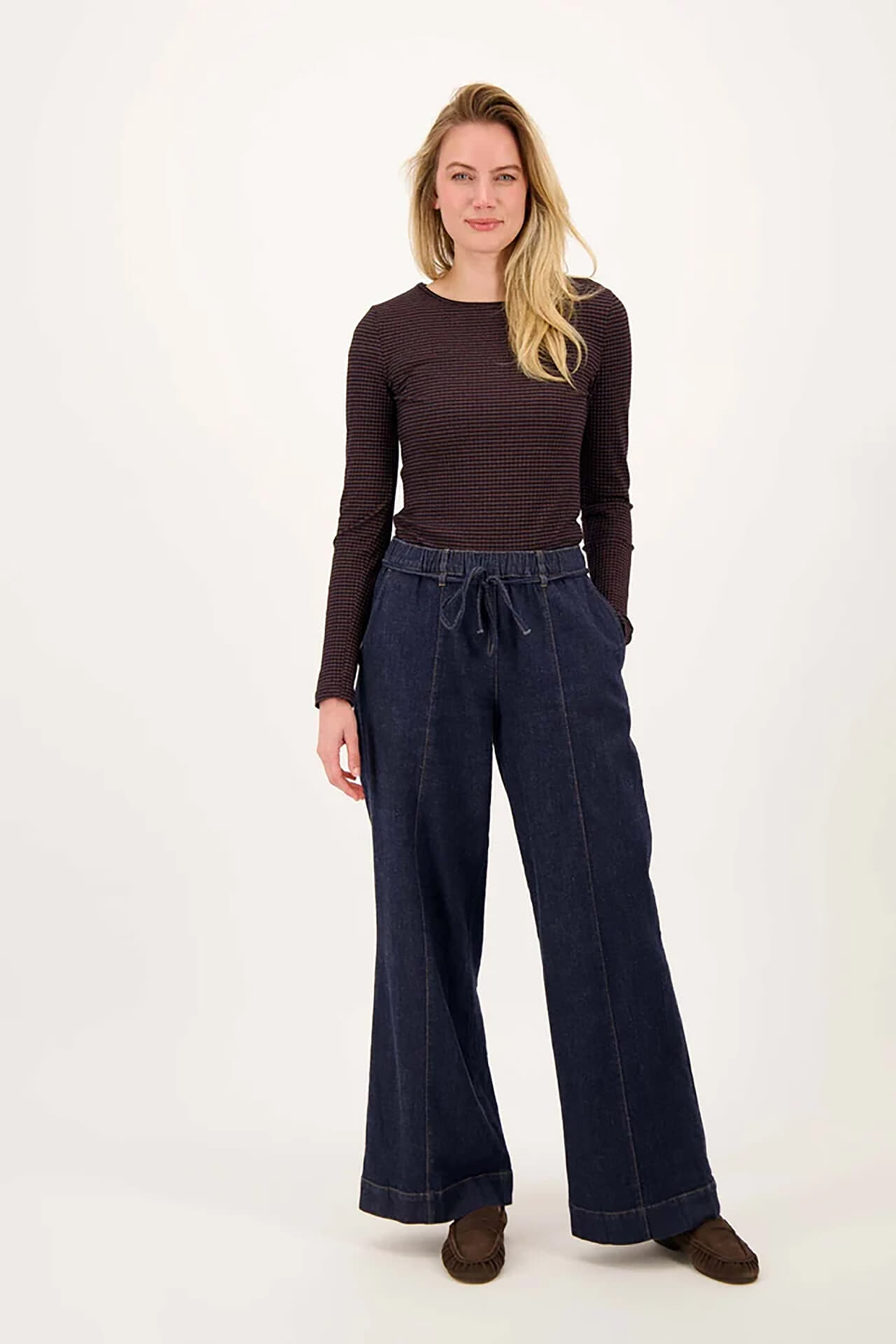 Zusss Top Streep Lurex Navy dames