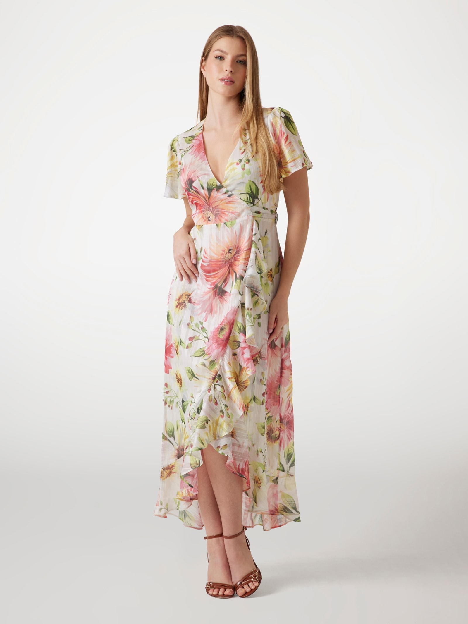 Guess Lange Jurk Met Bloemenprint