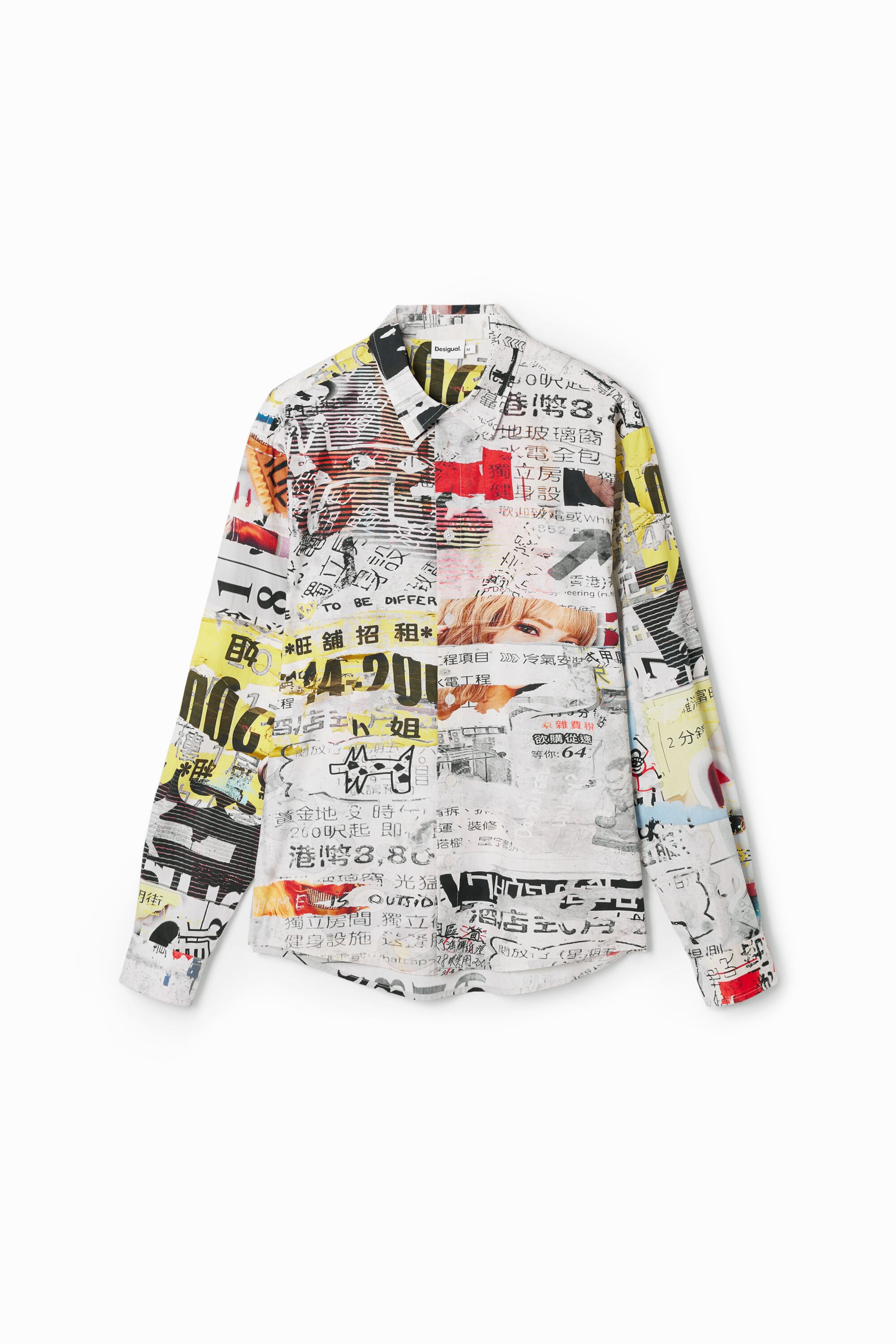 Desigual Overhemd met Japans krantenontwerp