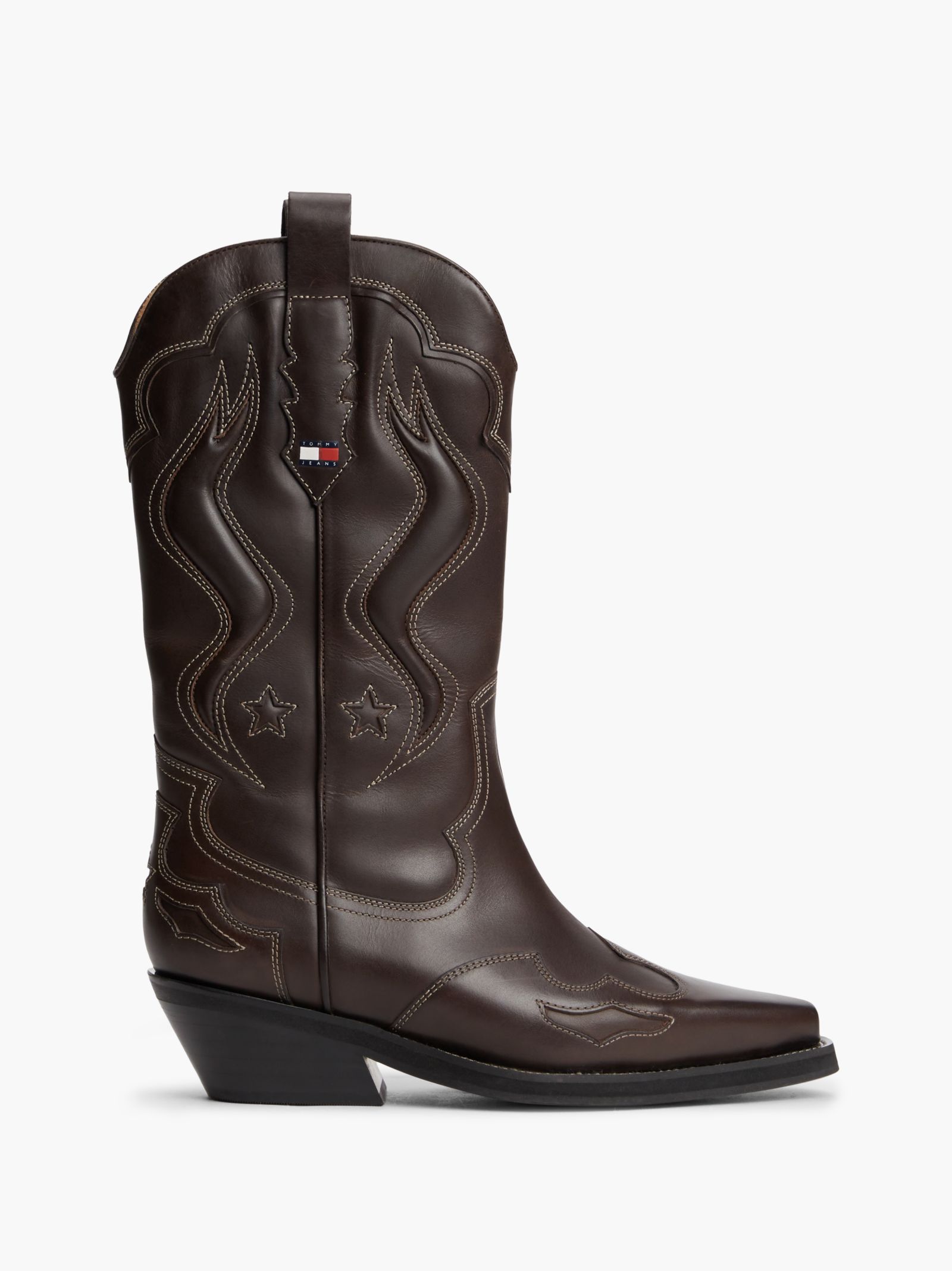 Tommy Jeans Archive leren cowboylaars in bruin