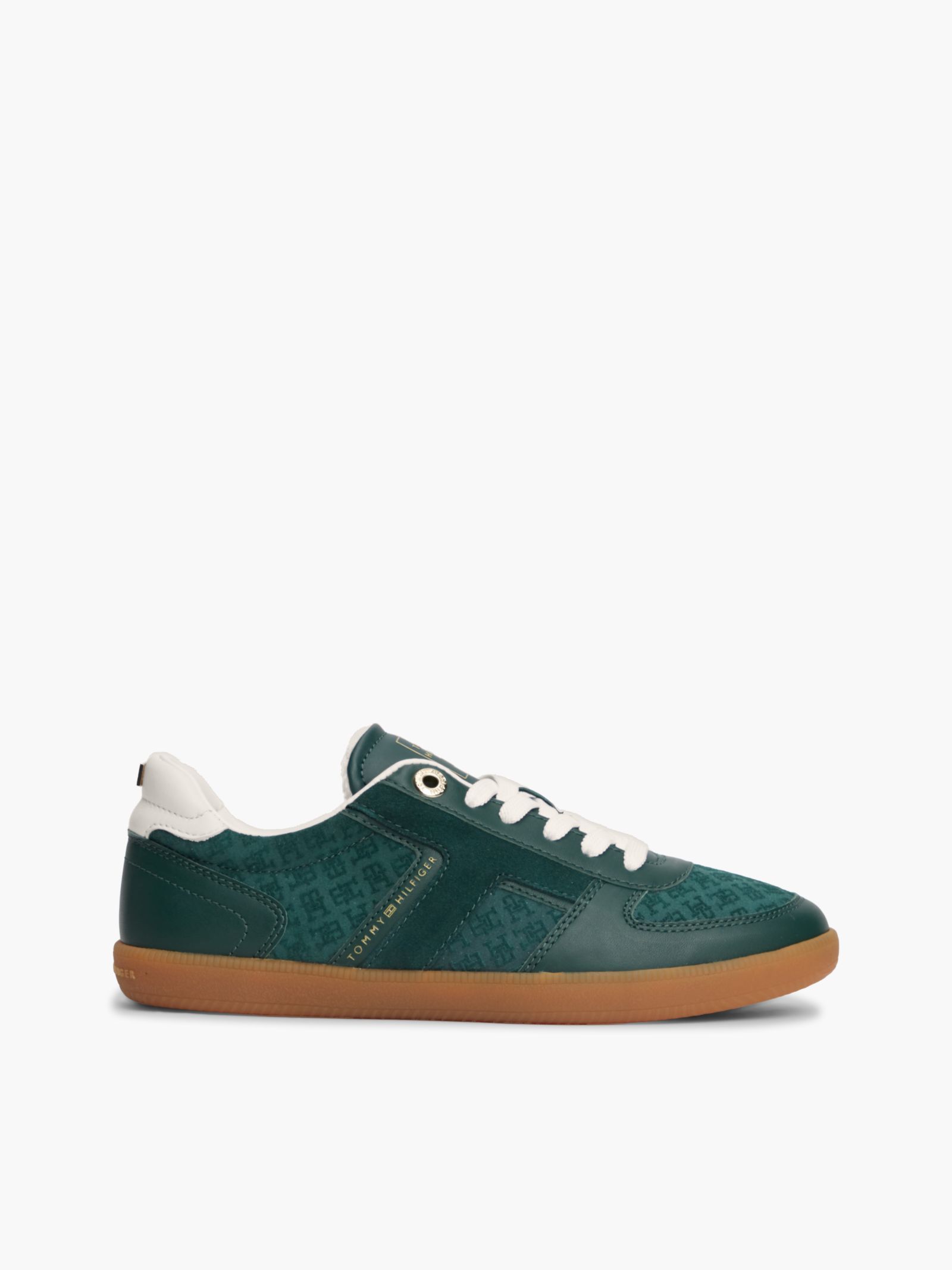 Tommy Hilfiger TH Tribeca Leren sneaker met monogramreliëf in groen