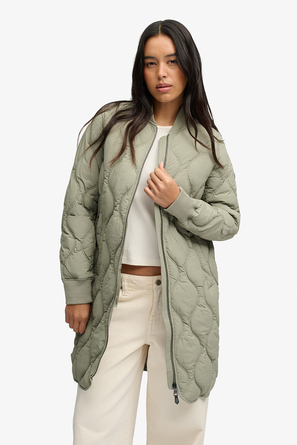 Superdry & Co Jas Longline Onion Groen dames