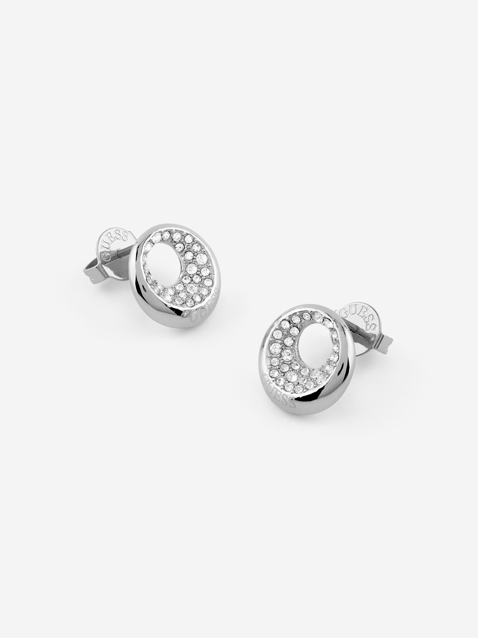 Guess Moon Drops Oorbellen in zilver