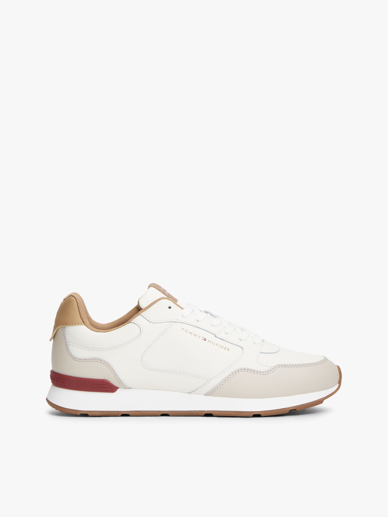 Tommy Hilfiger Lichtgewicht sneaker met logo en leer in wit