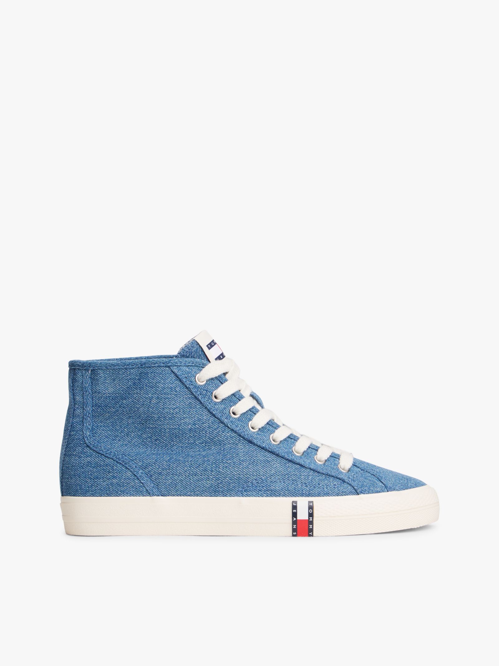 Tommy Jeans Archive halfhoge sneaker van denim met vlag