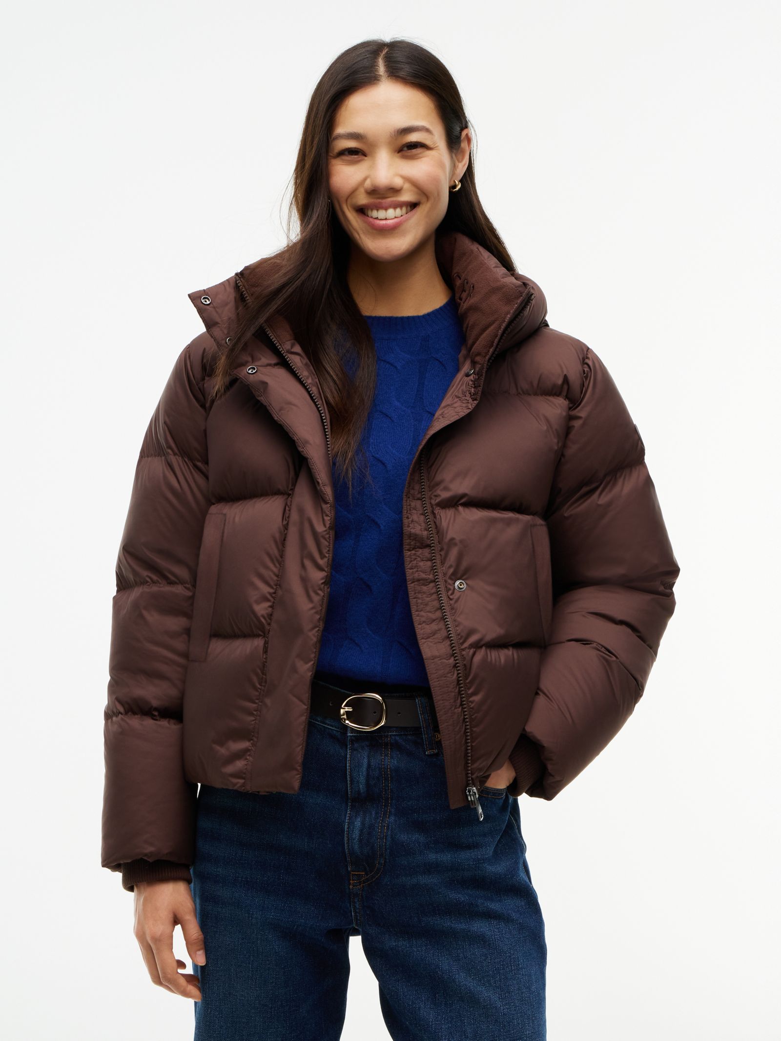 Tommy Hilfiger Waterafstotend donsjack met geborduurd logo in bruin