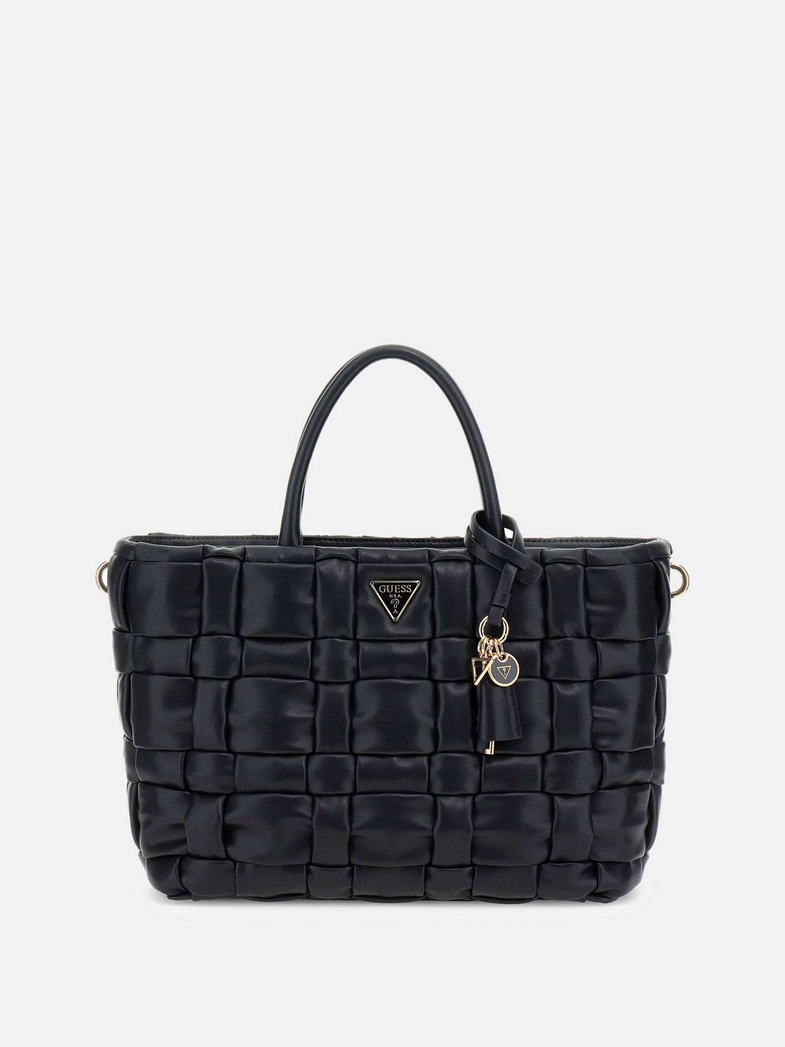 Guess Handtas Marion Gevlochten in zwart