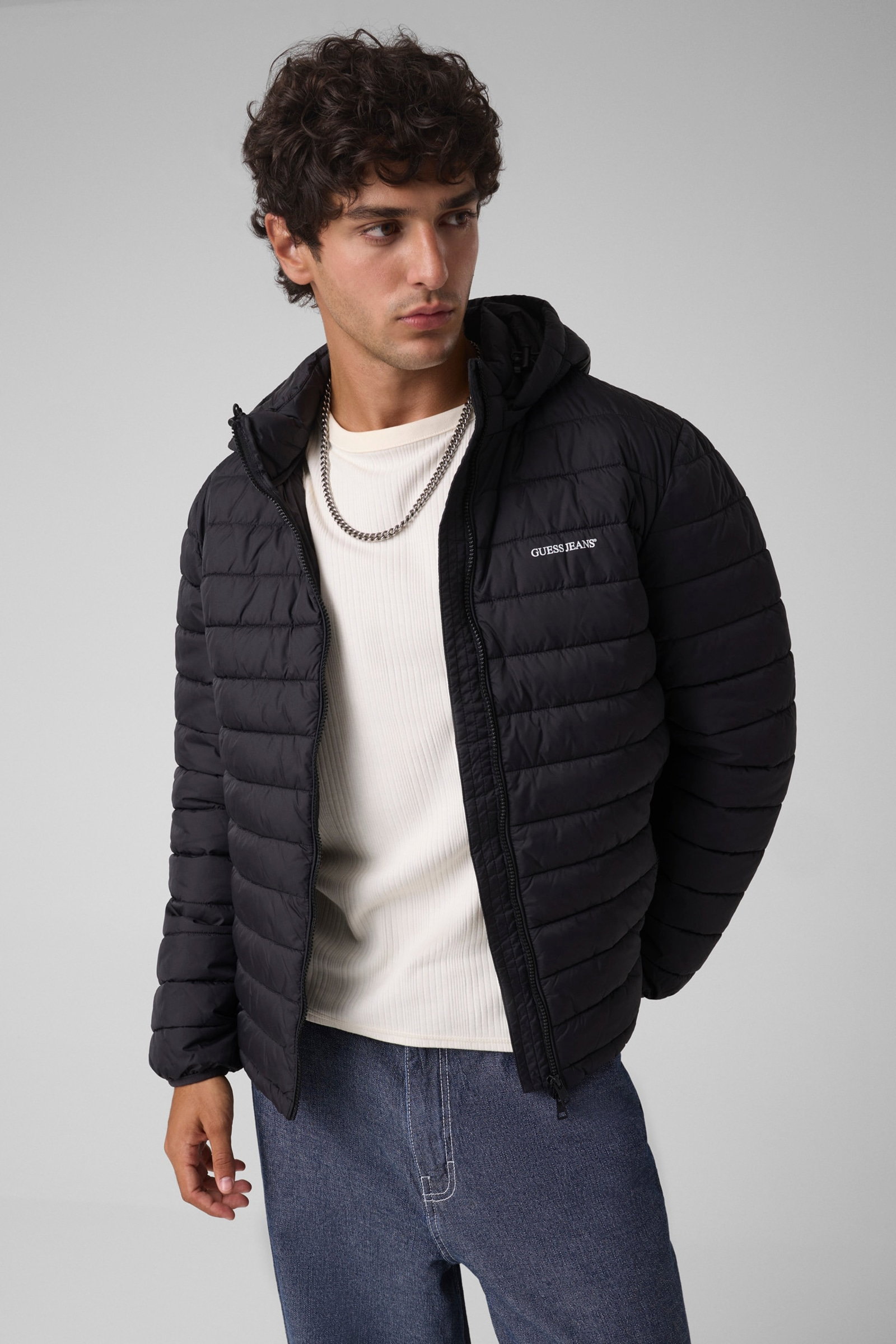 Guess Nylon Gewatteerd Jack in zwart