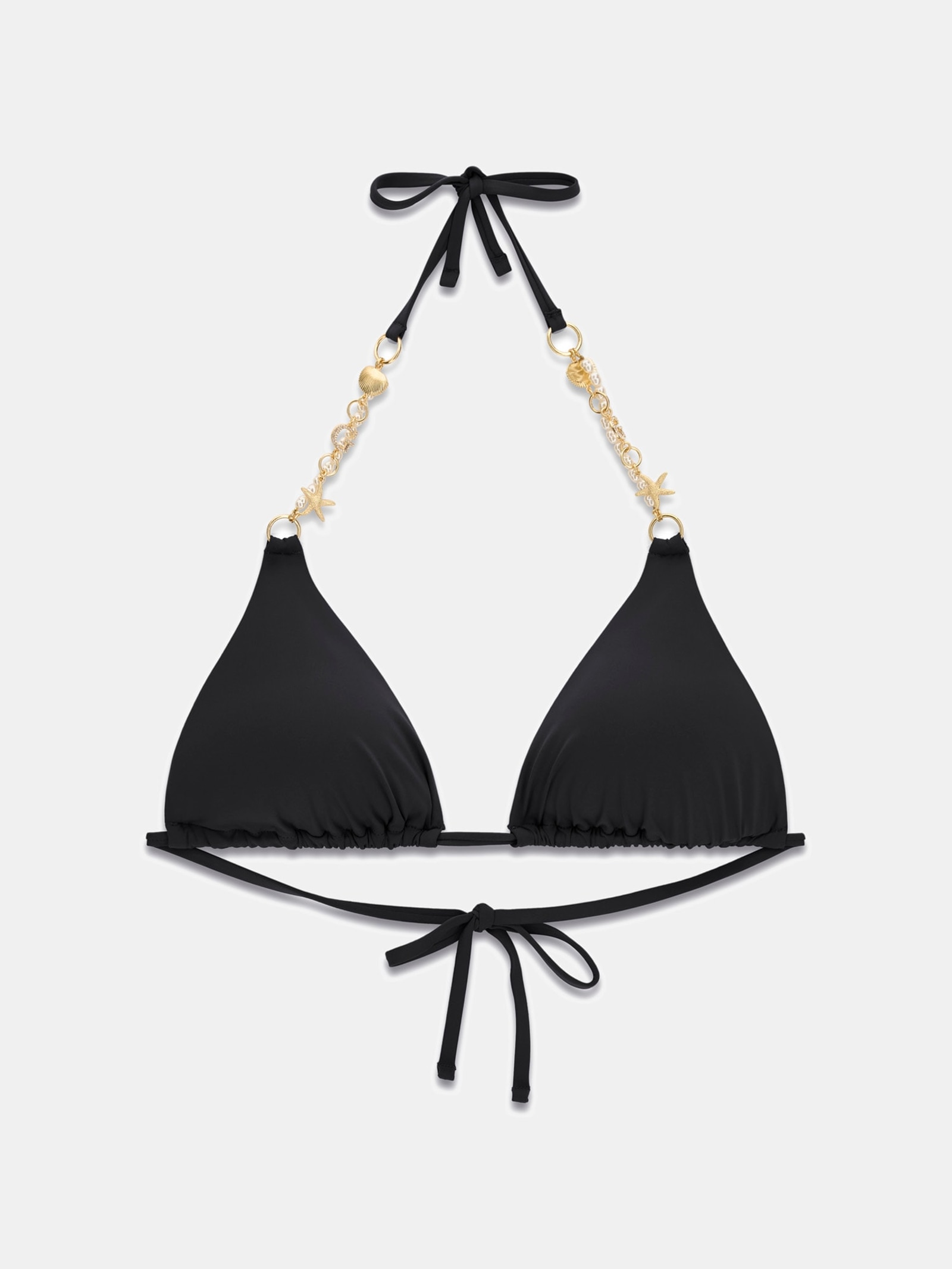 Guess Chain Triangle Bikini Top in zwart