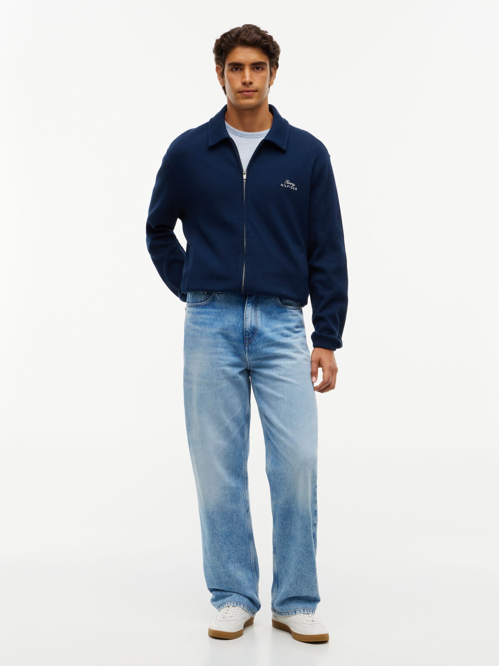 Tommy Hilfiger River Relaxed Straight Jeans met Whiskers in blauw