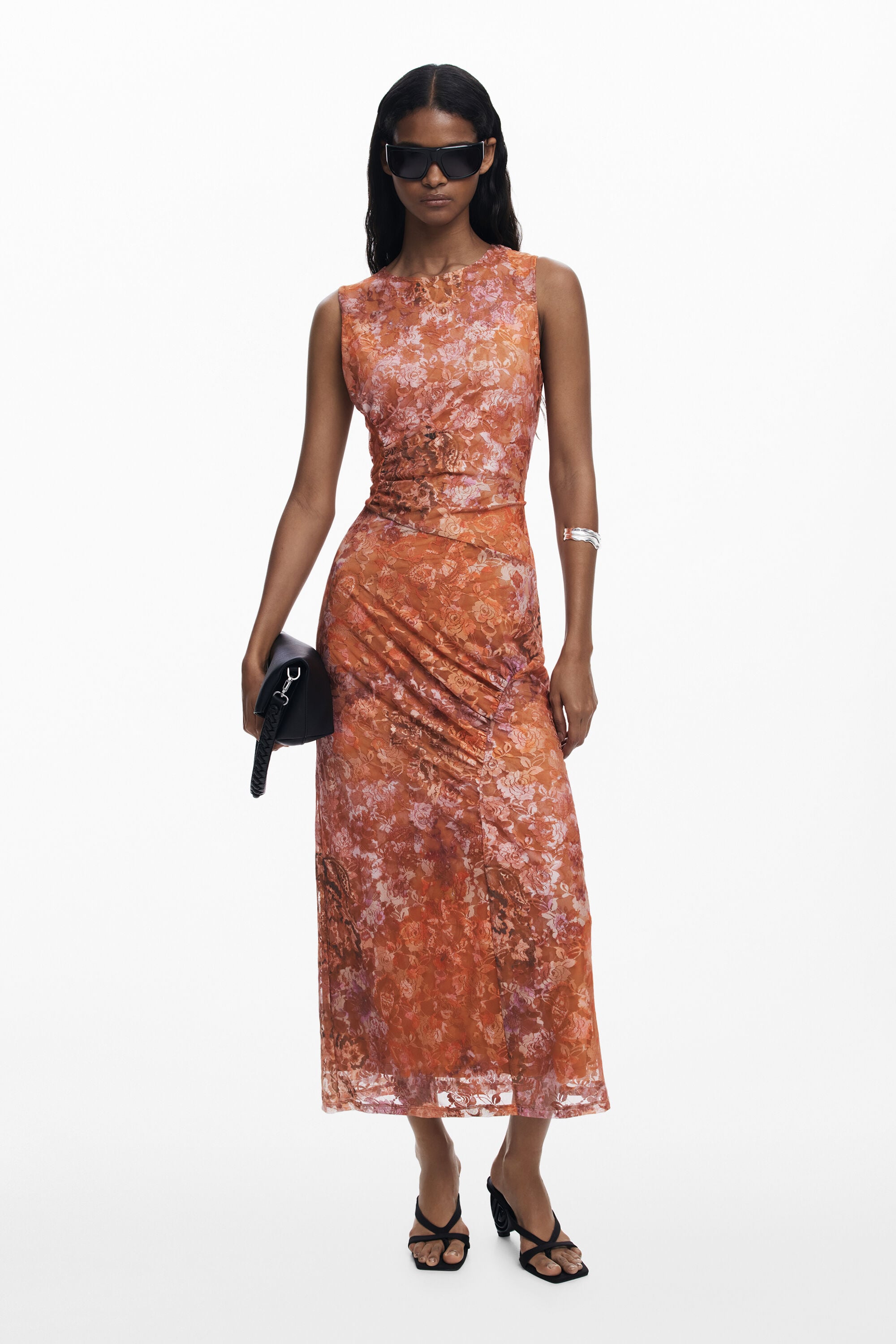 Desigual Gedrapeerde bloemenjurk