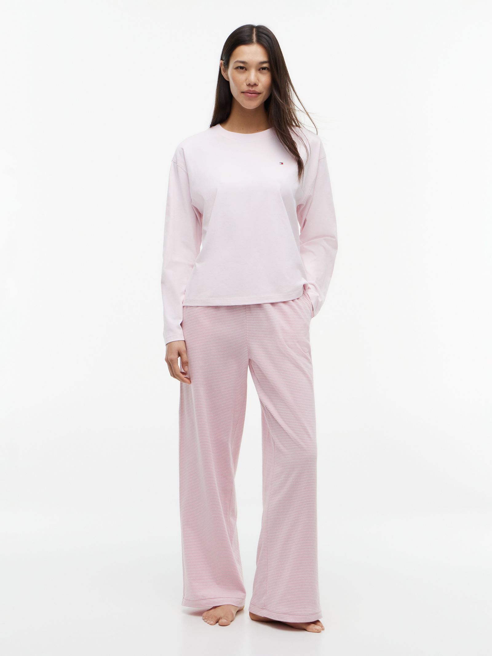 Tommy Hilfiger Essential jersey pyjamaset met lange mouwen in roze
