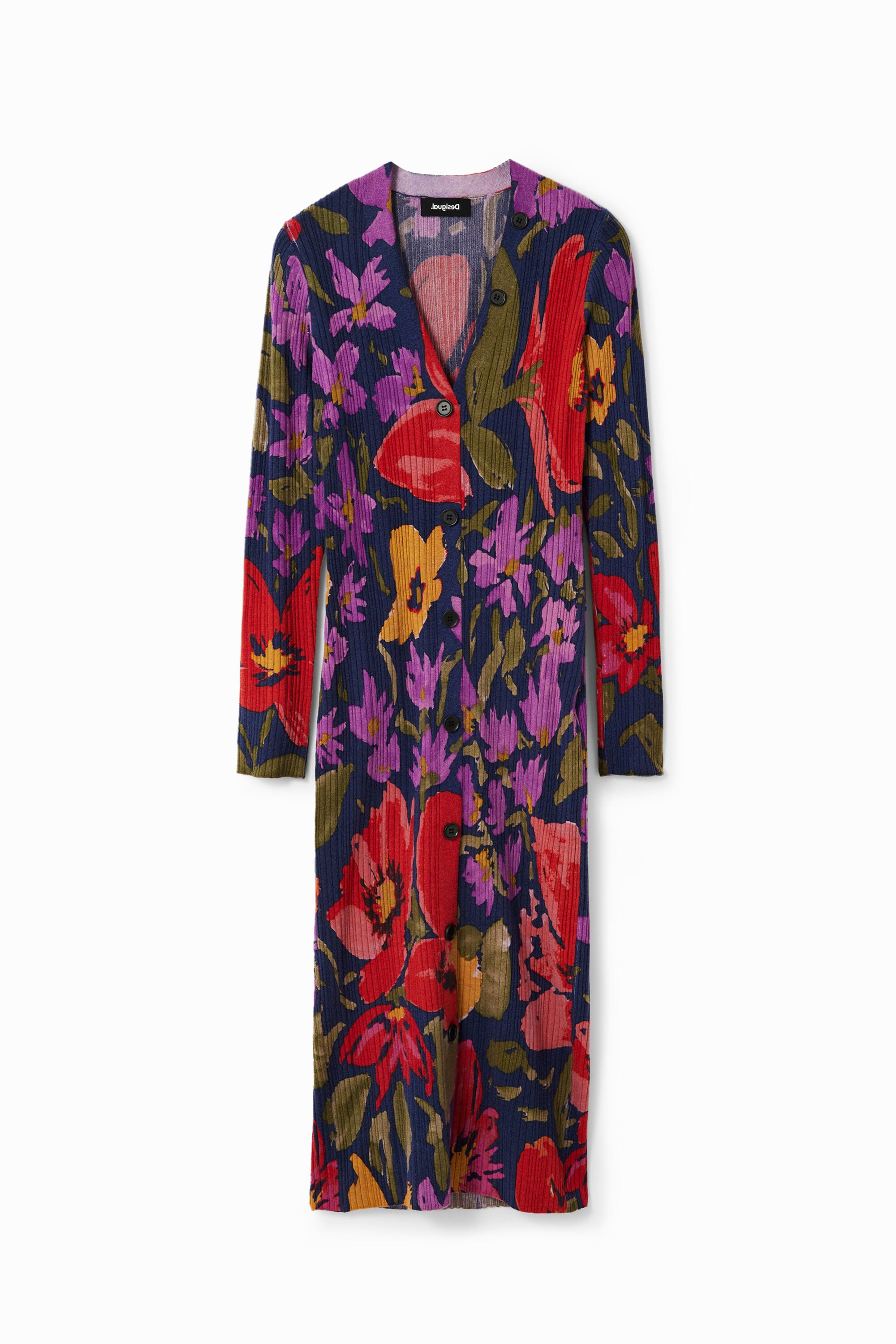 Desigual Gebreide midi-jurk met bloemen