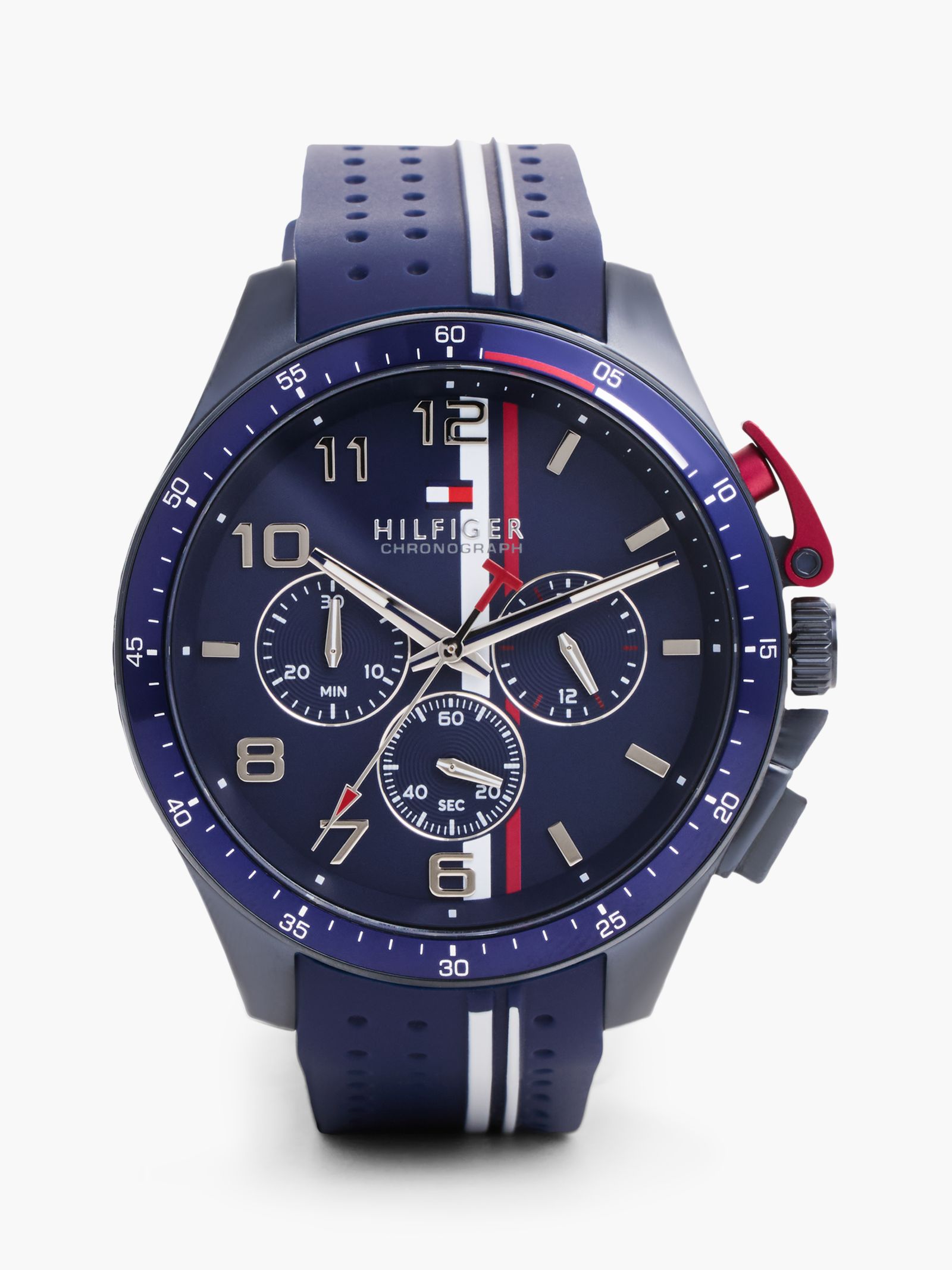 Tommy Hilfiger Chronograafhorloge met blauwe siliconen band
