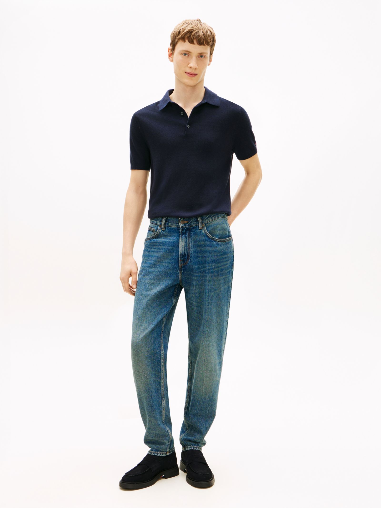 Tommy Hilfiger Harlem tapered jeans met whiskers