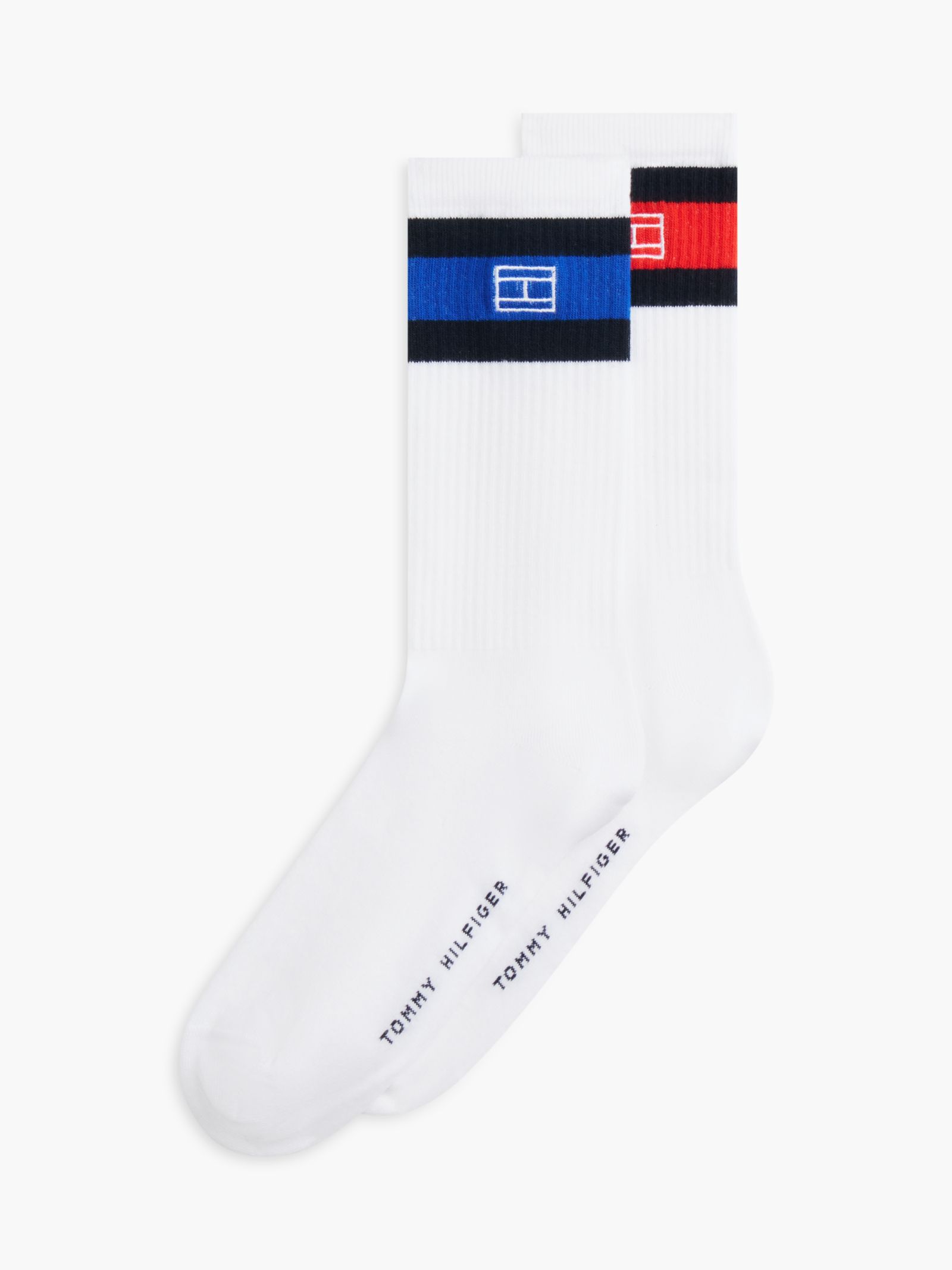 Tommy Hilfiger Set van 2 paar sokken met geborduurde vlag in wit