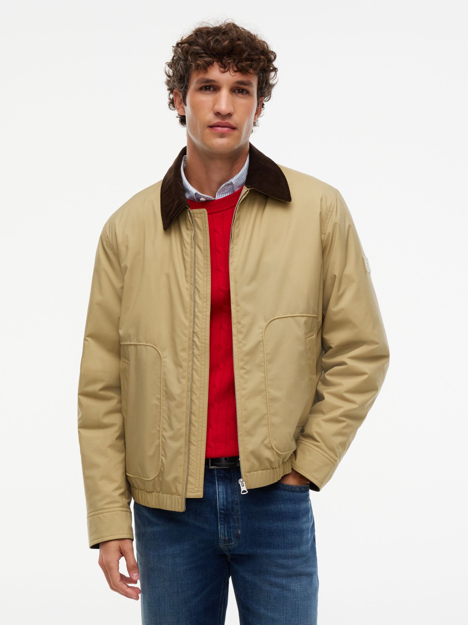 Tommy Hilfiger Gewatteerd Ivy Jack van Ripstop Jas met Ritssluiting in beige