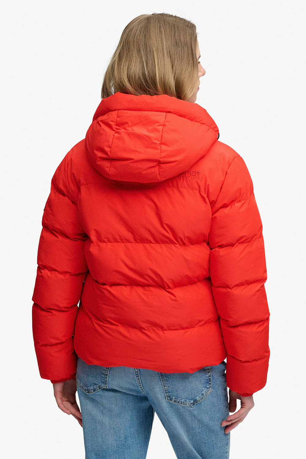 Superdry & Co Pufferjas Sport met Capuchon Rood dames