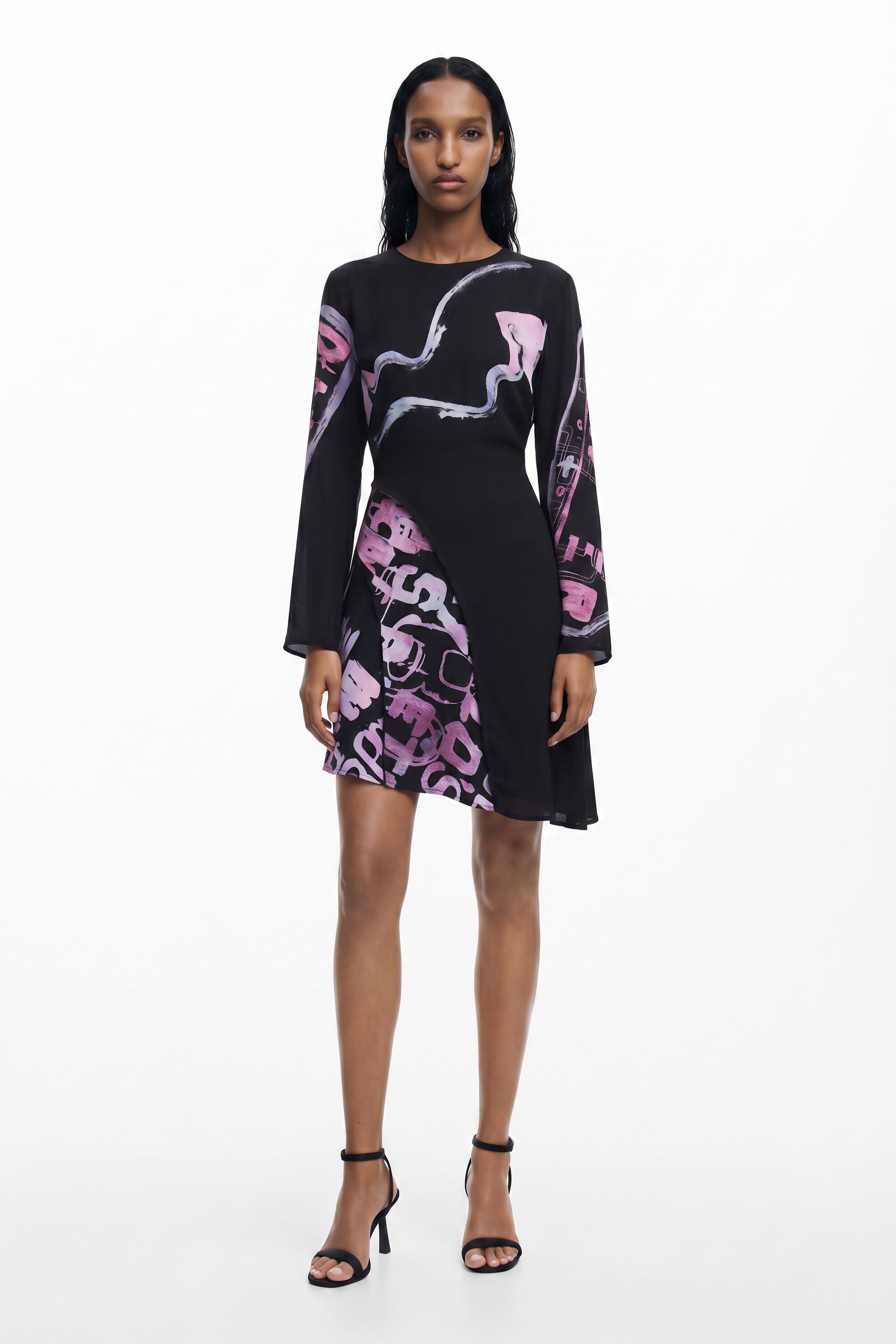 Desigual Asymmetrische korte jurk met letters
