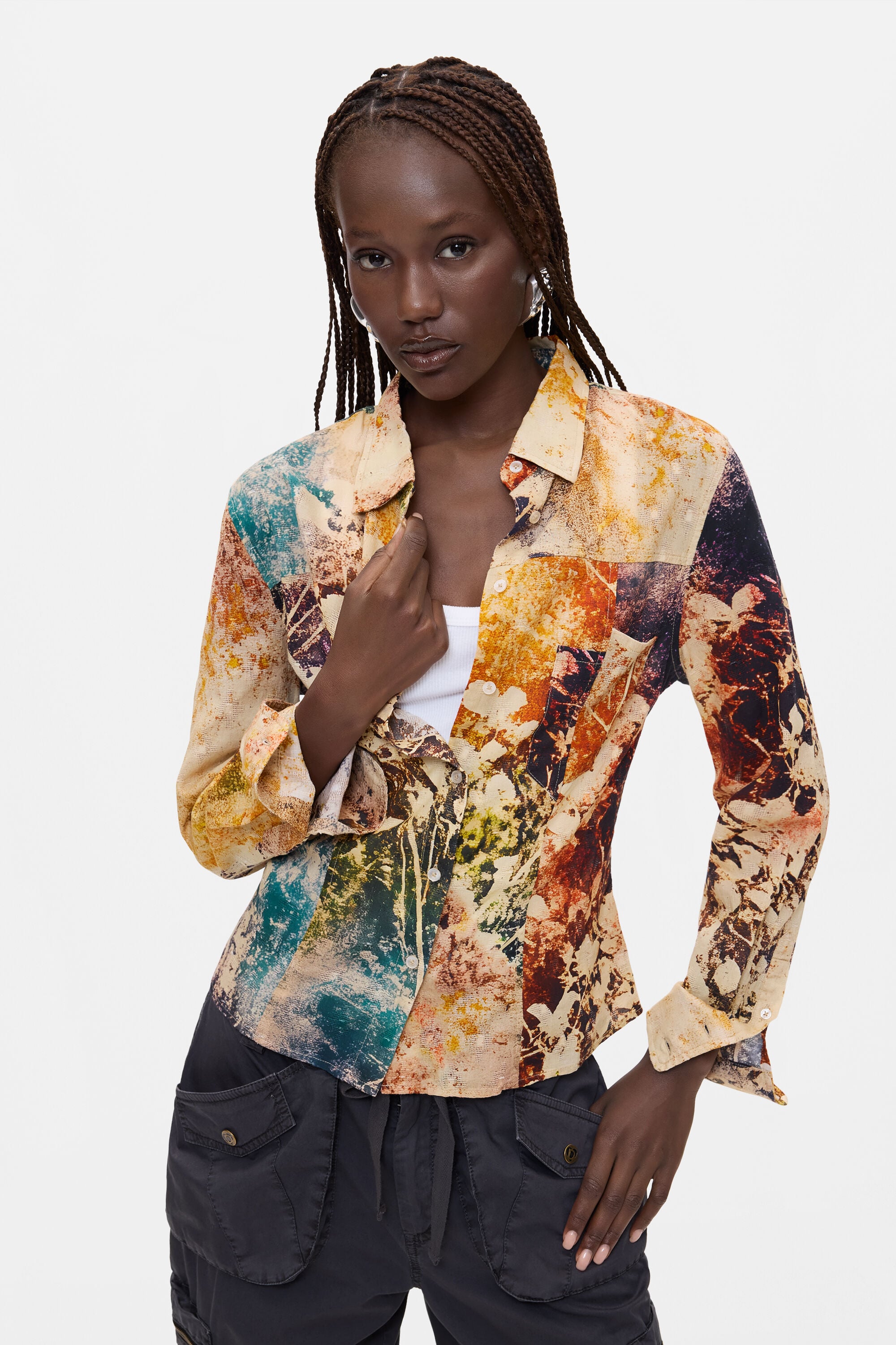 Desigual Bedrukte blouse in multicolor