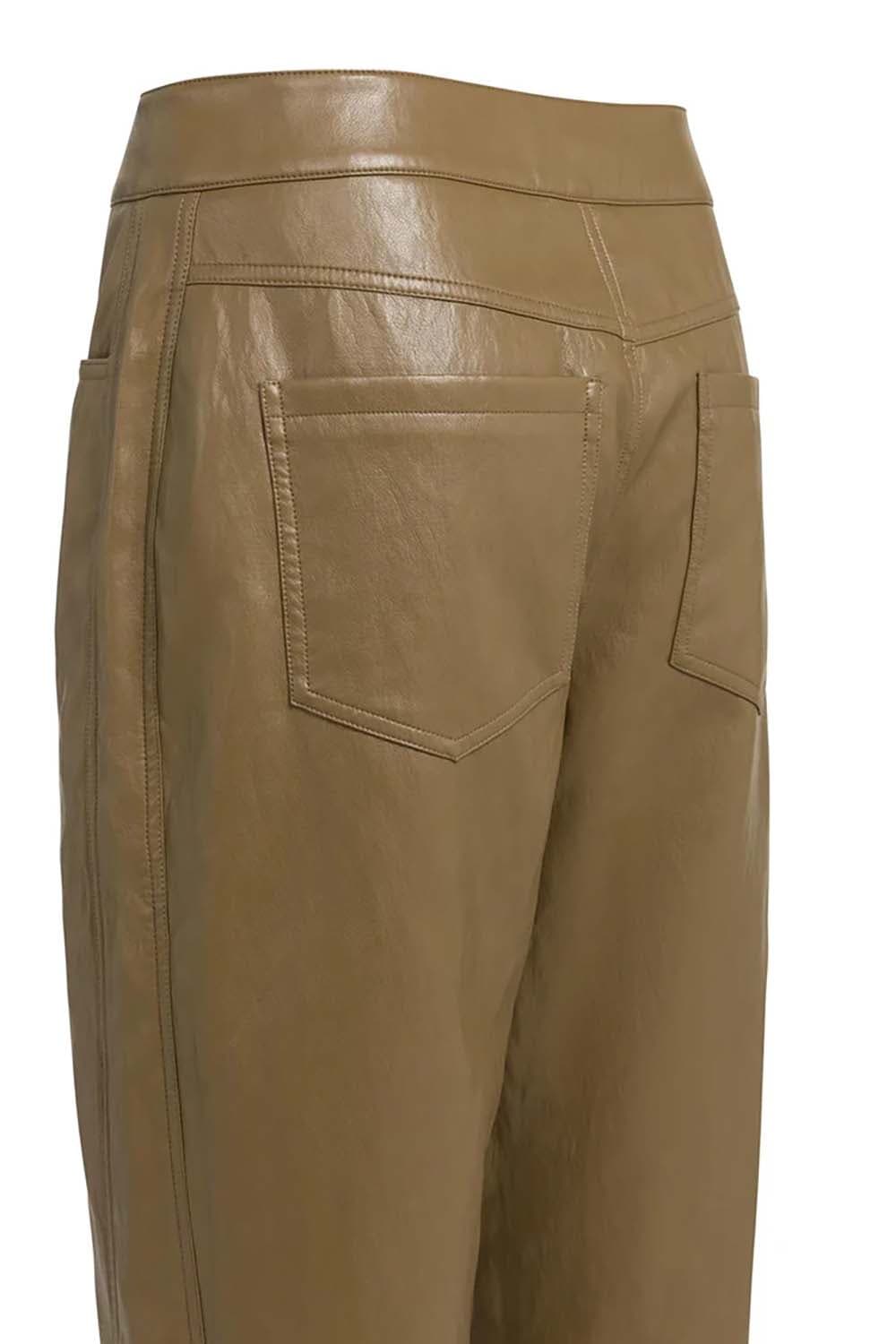 Yaya Kunstleren Broek Bruin dames
