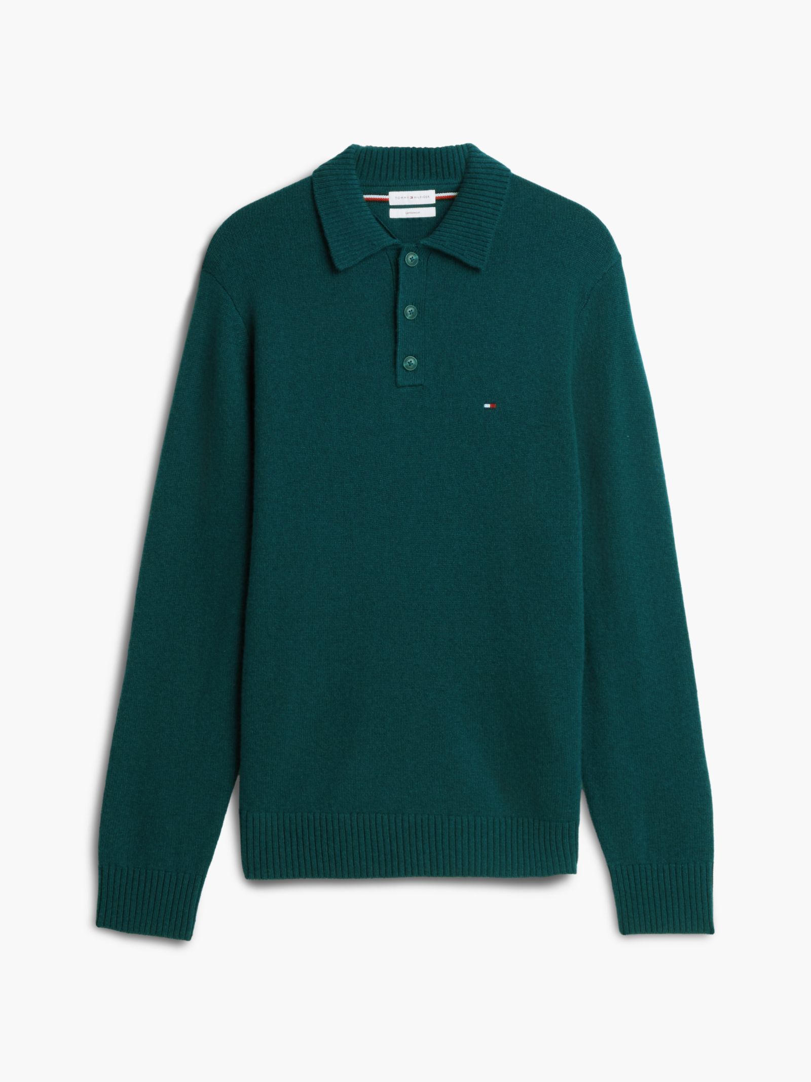 Tommy Hilfiger polotrui van zuivere lamswol in groen