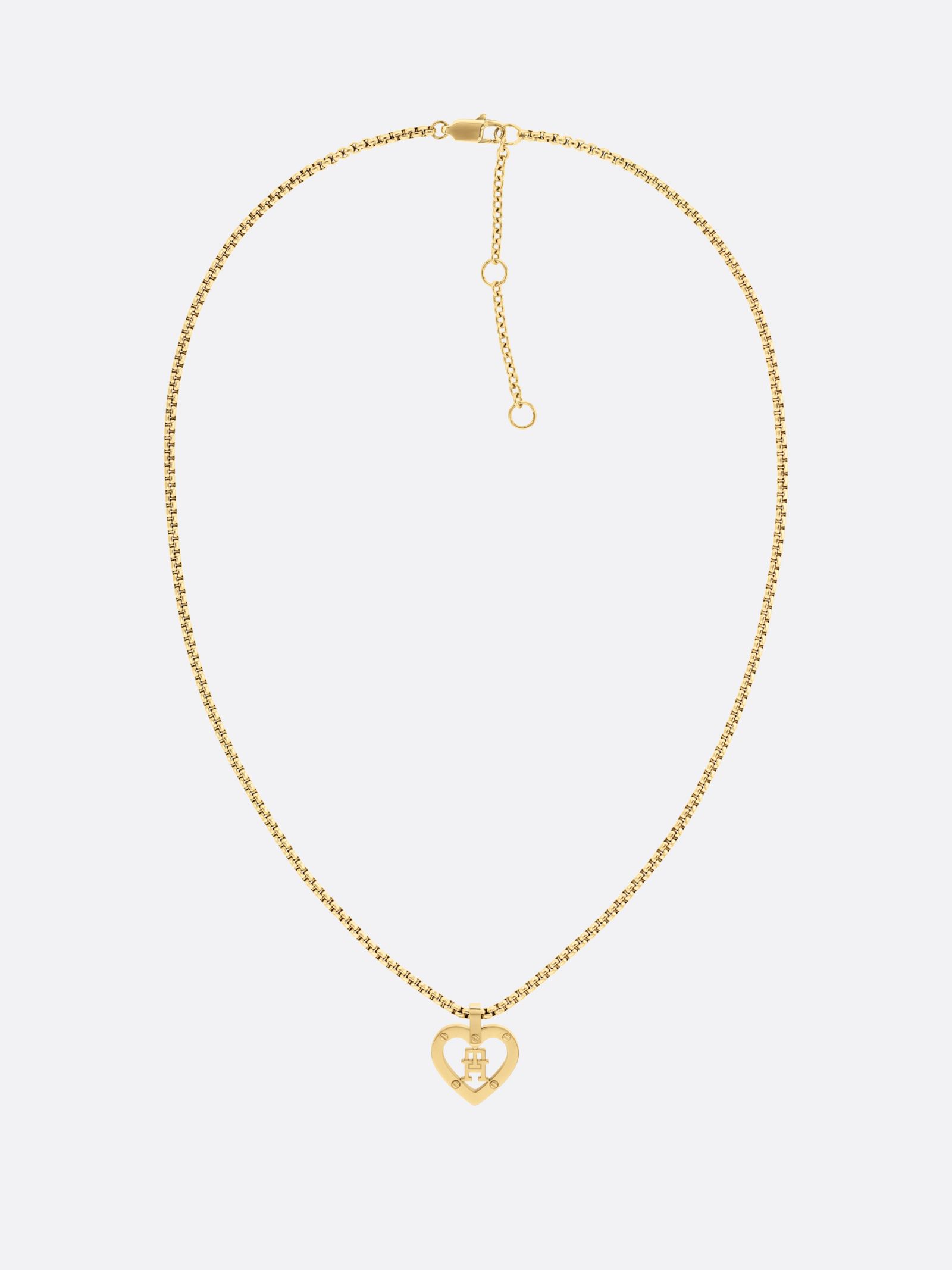 Tommy Hilfiger Vergulde Ketting Met TH Monogram En Hart