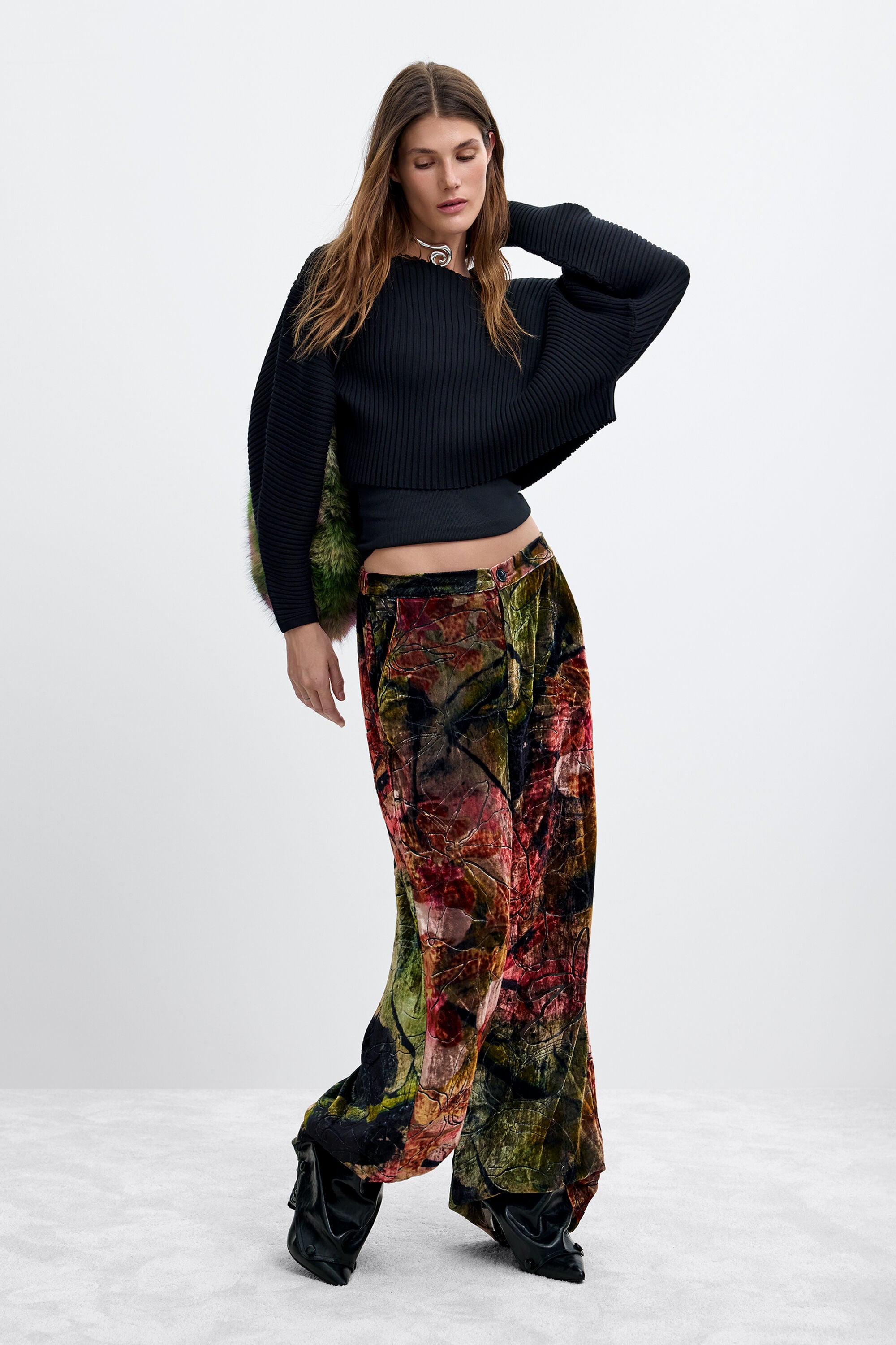 Desigual Lange velvet broek M. C. Lacroix