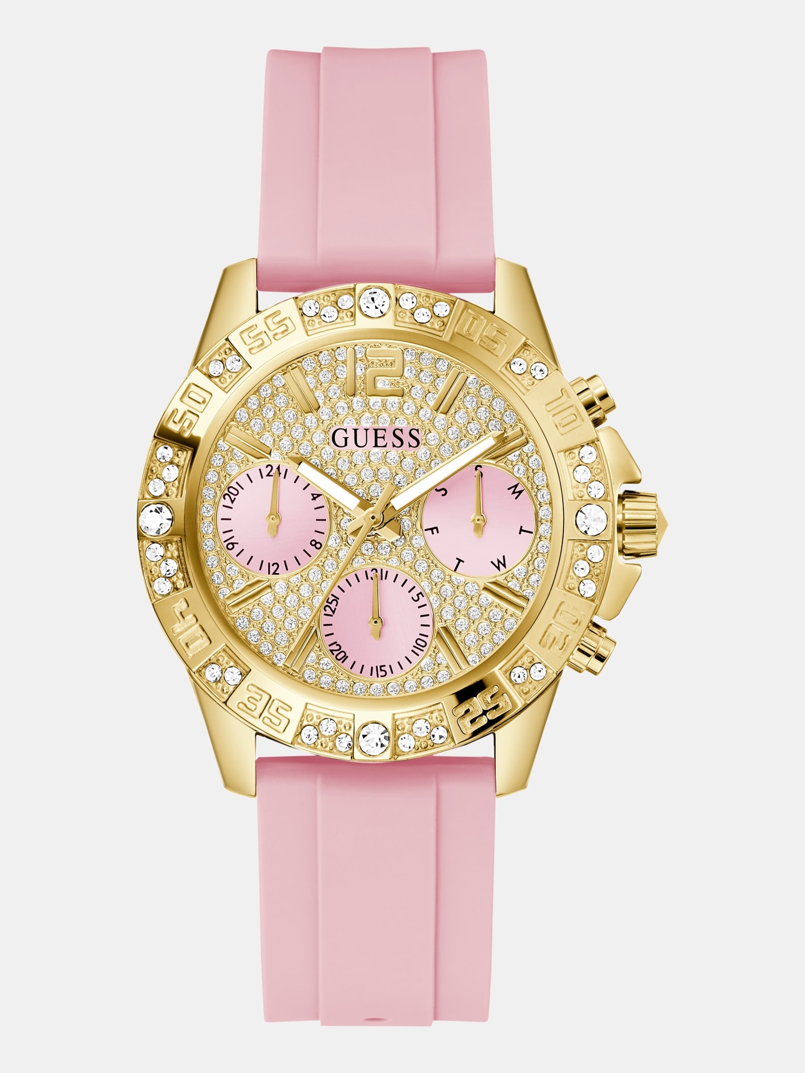 Guess Siliconen Multifunctioneel Horloge 36 Mm in roze