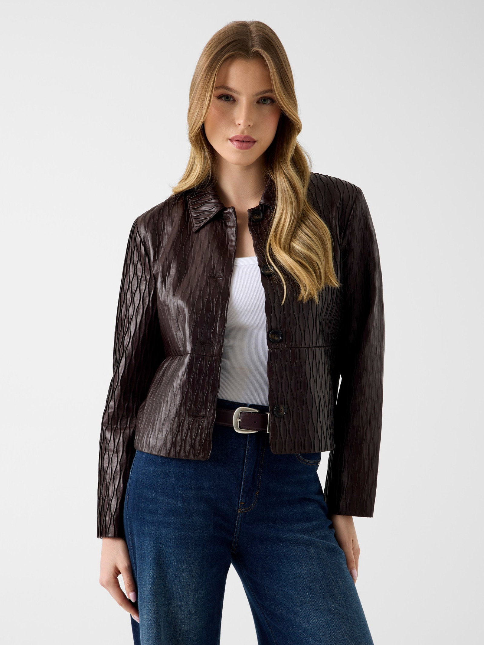 Guess Jas Van Imitatieleer for women in bruin