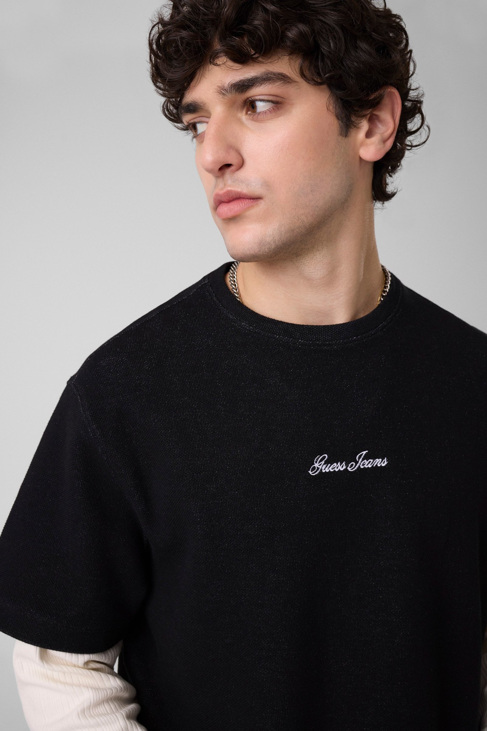 Guess T-Shirt Met Geborduurd Logo for men in zwart