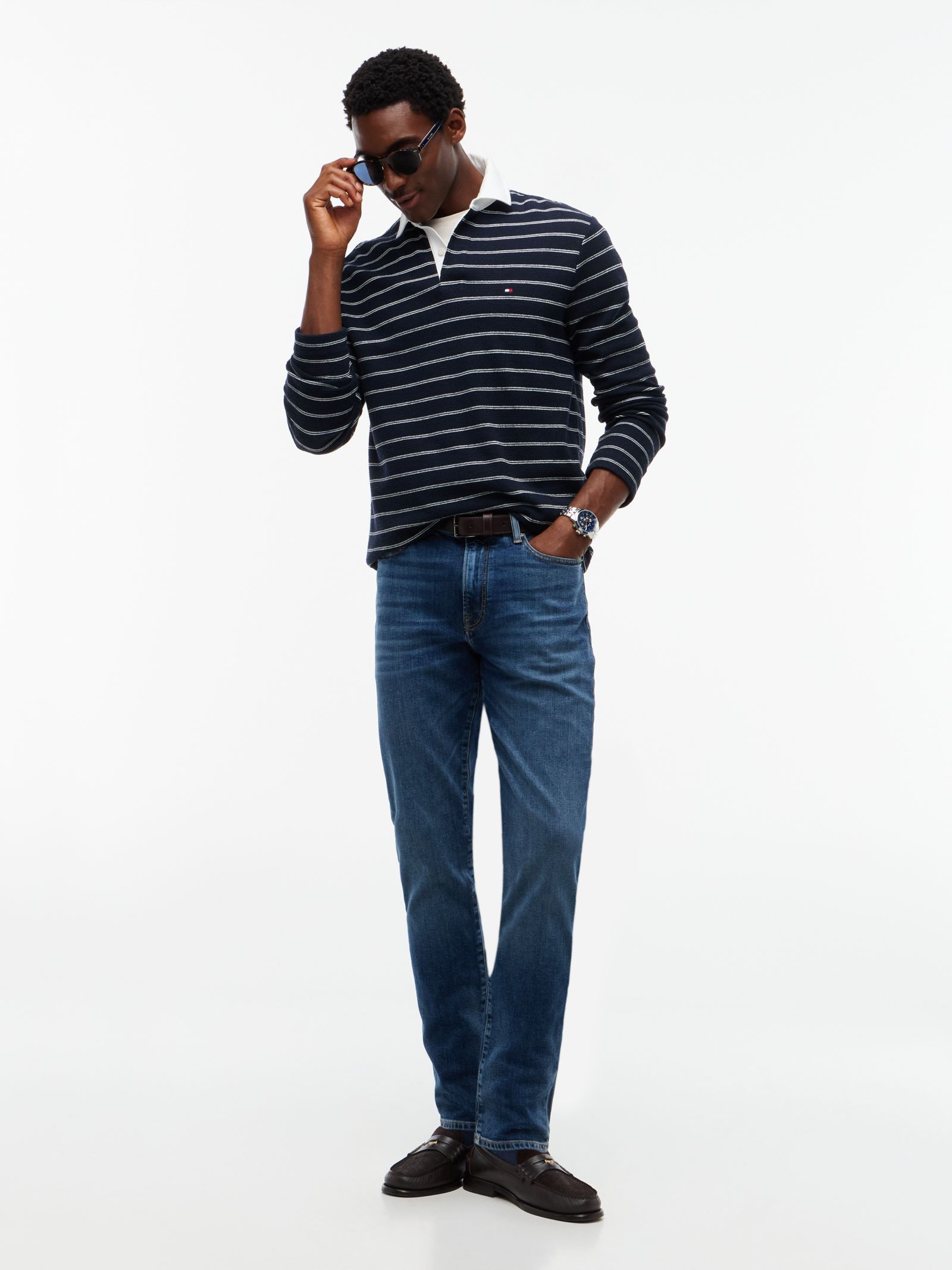 Tommy Hilfiger Denton Slim Straight Jeans met Fading in blauw