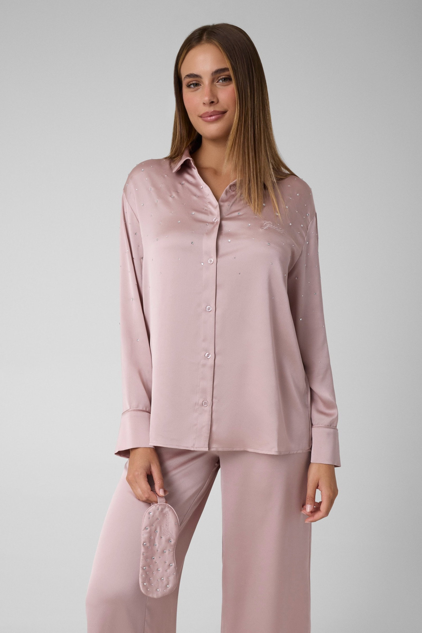 Guess Atena Pyjamaset Met Slaapmasker in roze