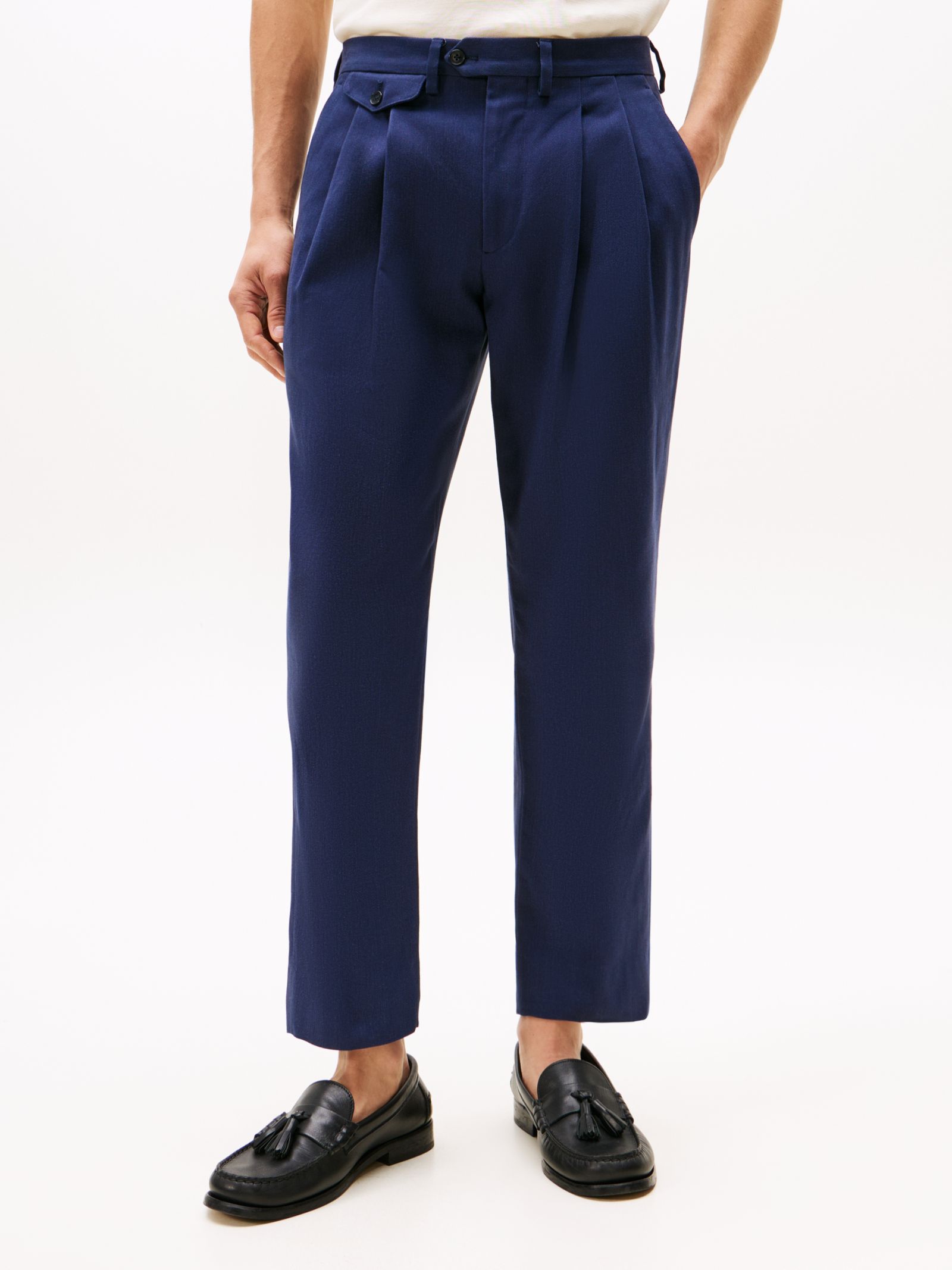 Tommy Hilfiger Pantalon met persvouwen in marine