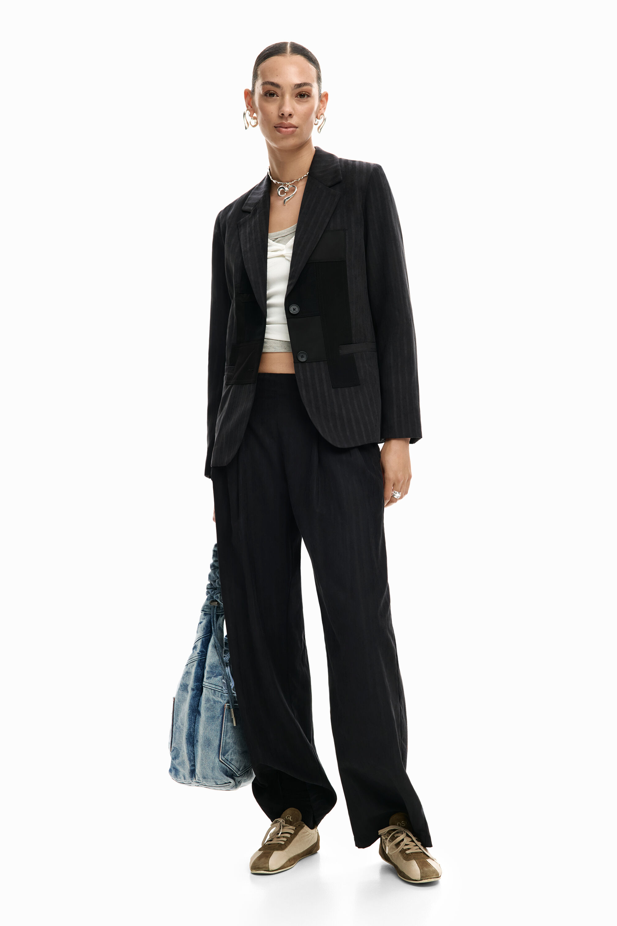Desigual Lange broek met plooien