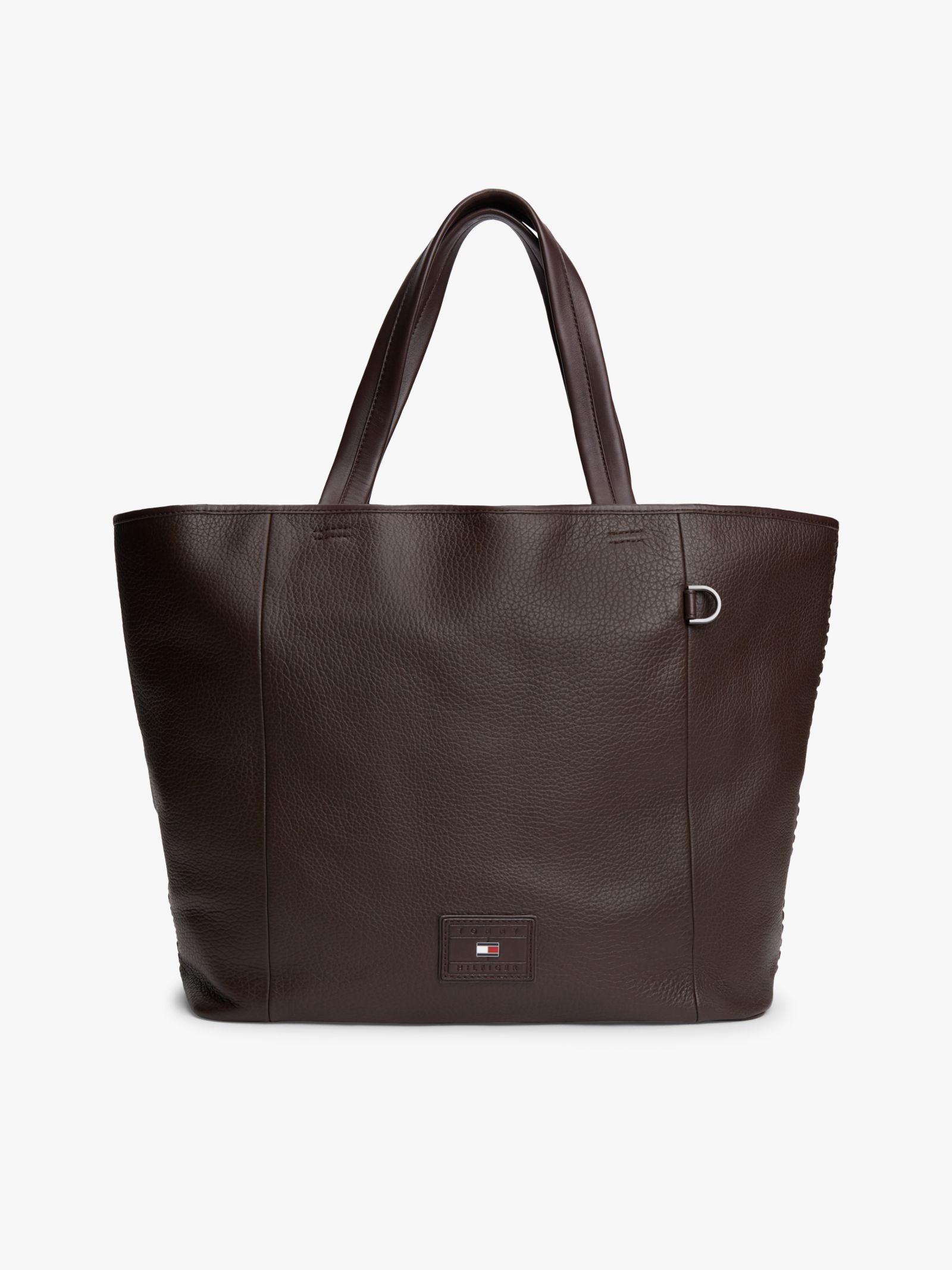 Tommy Hilfiger Leren shopper met logopatch