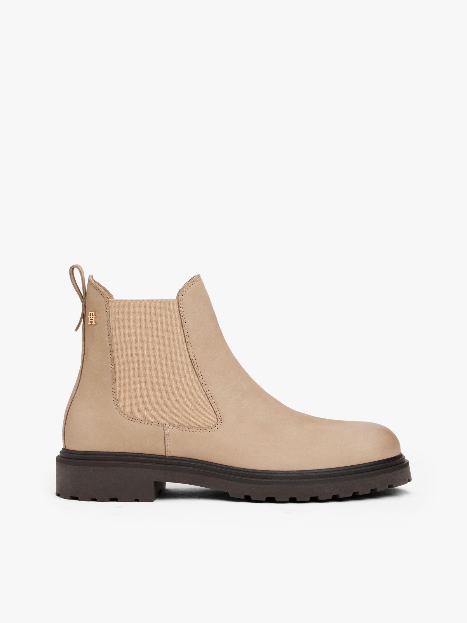 Tommy Hilfiger leren chelsea boot met profielzool for women in beige