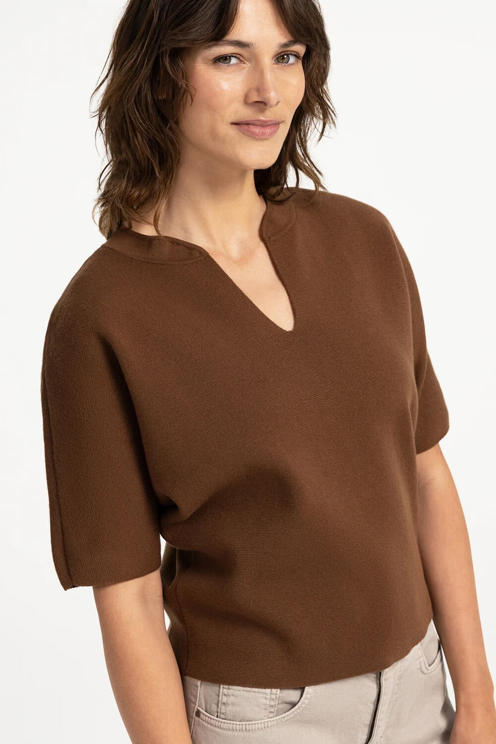 Yaya Top Bruin dames in bruin