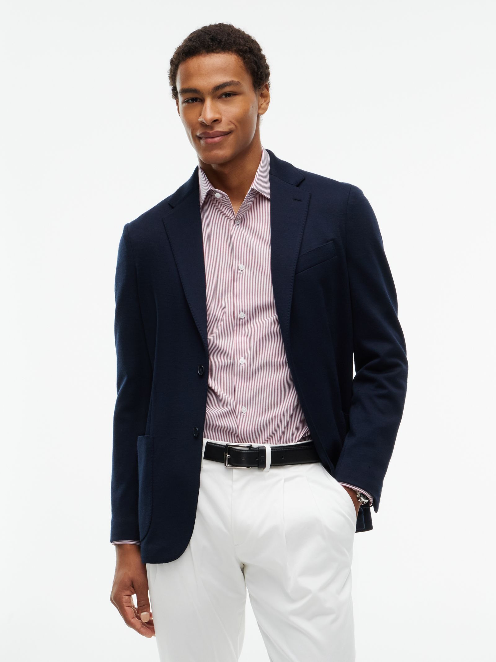 Tommy Hilfiger Jersey piqué single breasted blazer