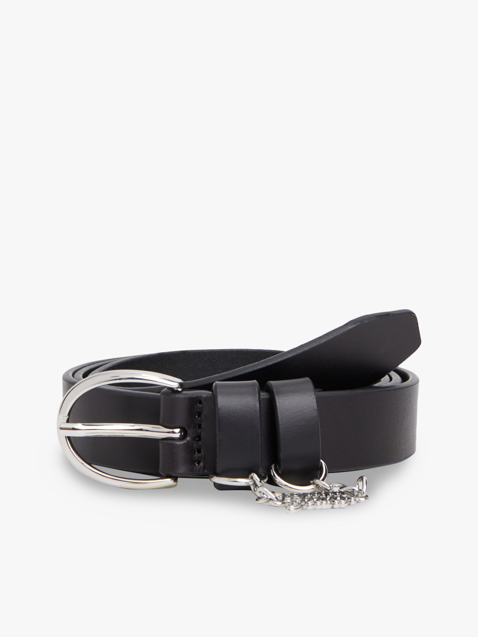 Tommy Jeans Leren riem met bedel en metalen logo